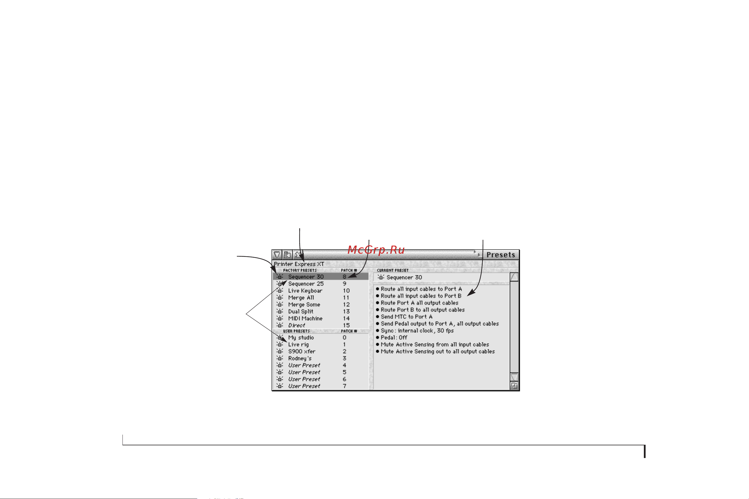 MOTU Micro Lite [92/166] The presets window