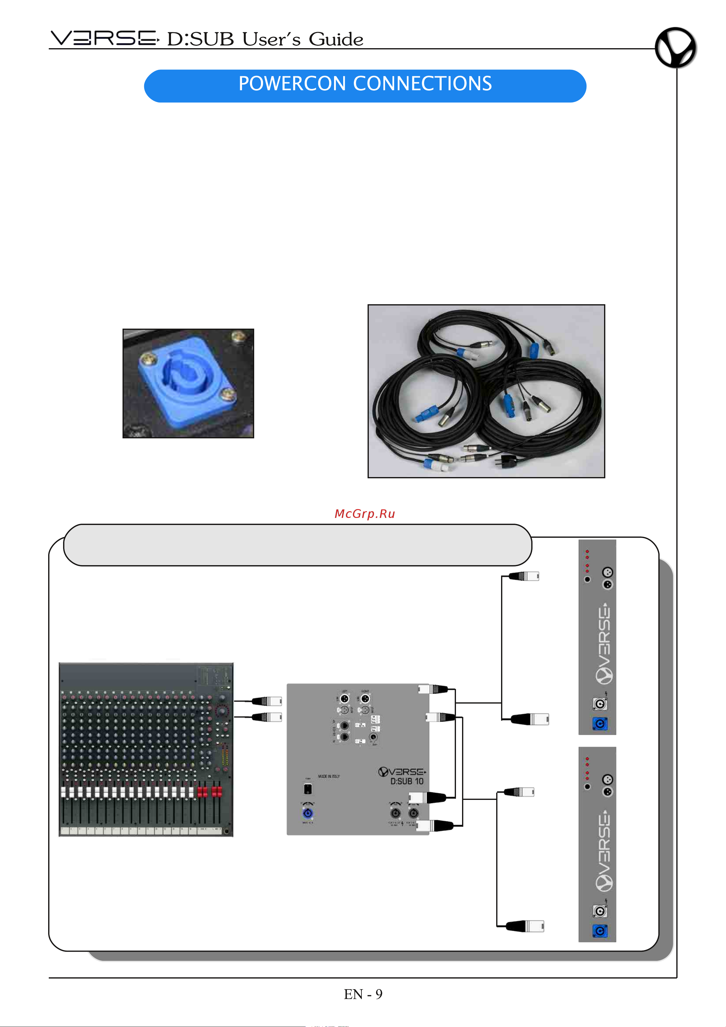VERSE DSUB 215 [11/52] Configuration 1 2 channels 1 sub connection