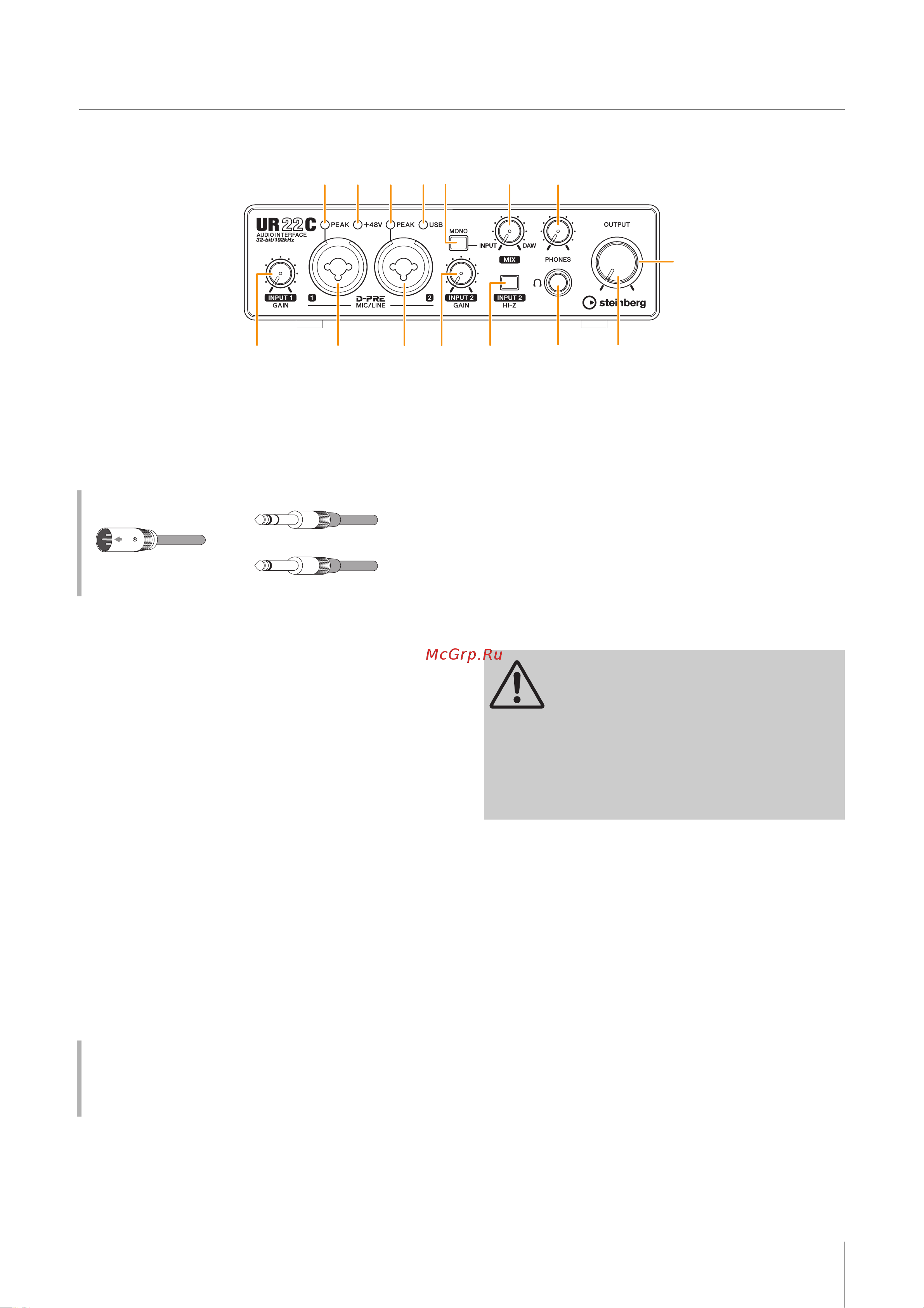 STEINBERG UR22C Recording Pack [3/39] Разъем mic line 1