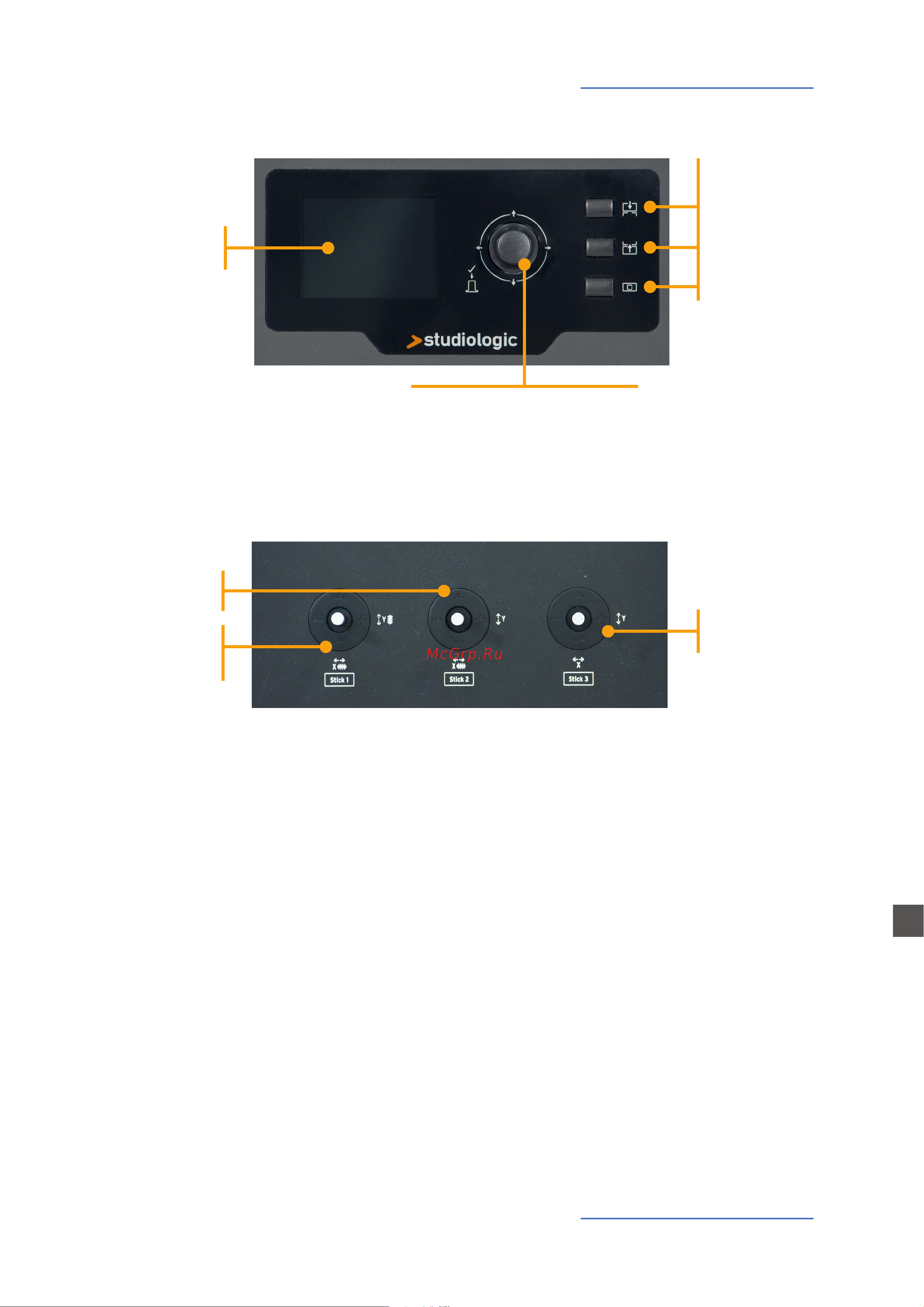 STUDIOLOGIC SL88 Grand [9/69] All edit pages can be selected in the same way up down with the encoder s positional switches in or out you can use one hand to select all available pages and parameters with instant access to all features ones the selected function is reached you can change its value by rotating the en coder to the left decrease to the right increase