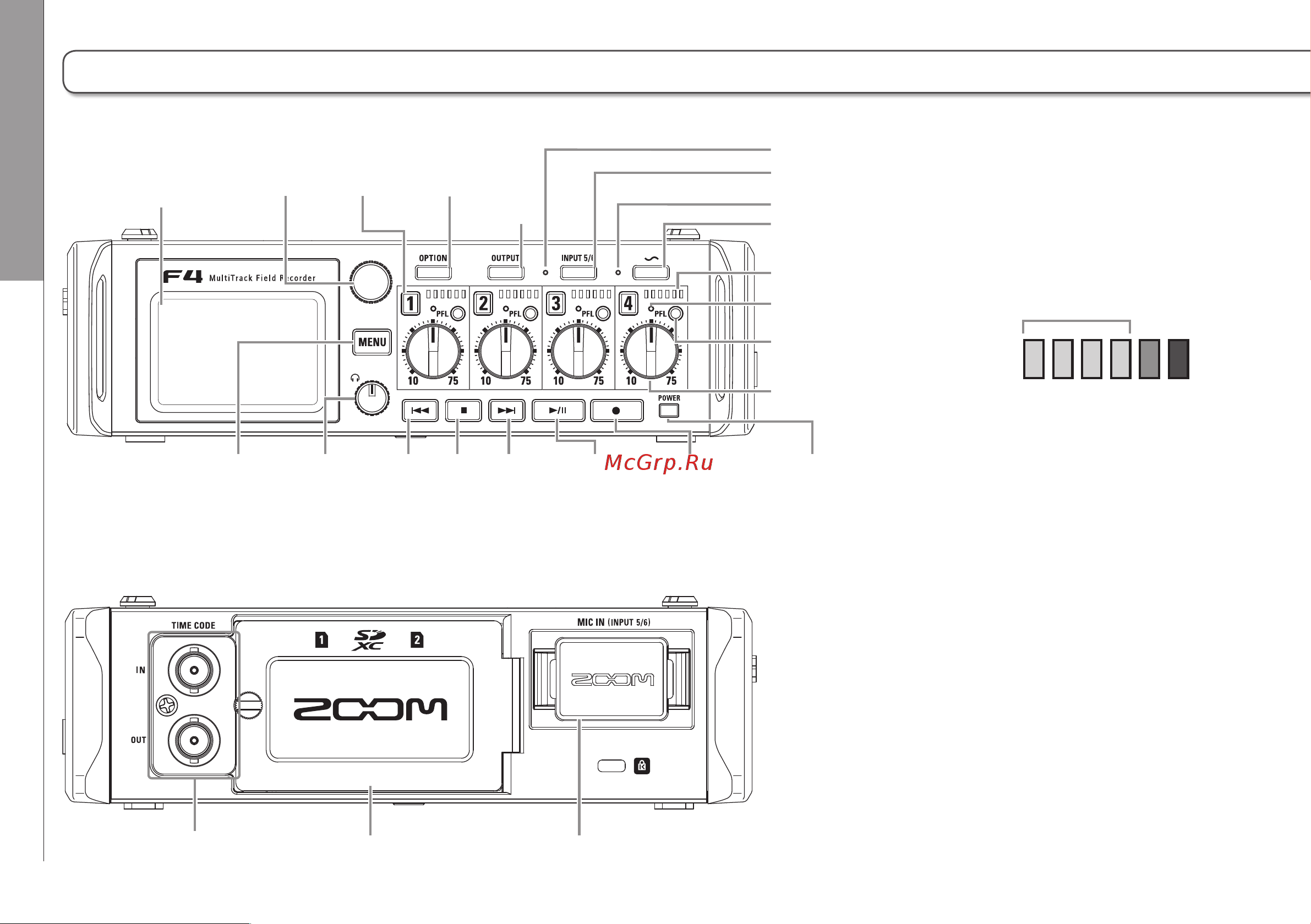 Zoom F4 [6/160] Элементы интерфейса