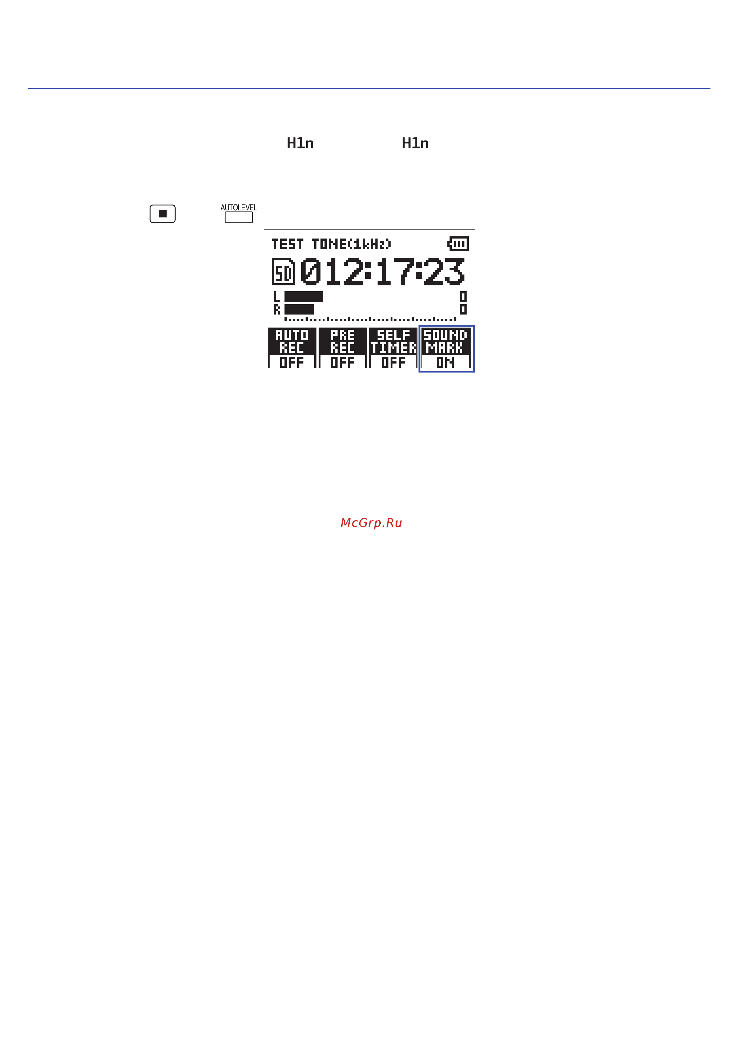 Zoom H1n Limited Edition [28/71] Enabling the sound mark function