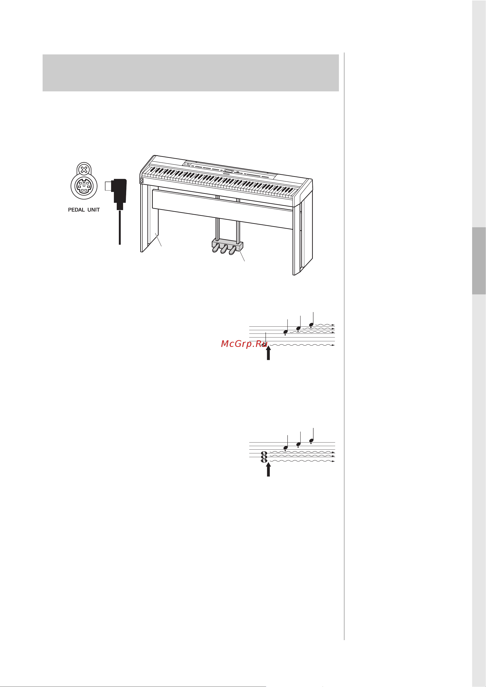 Yamaha P-515WH SET [17/120] Использование блока педалей приобретается отдельно