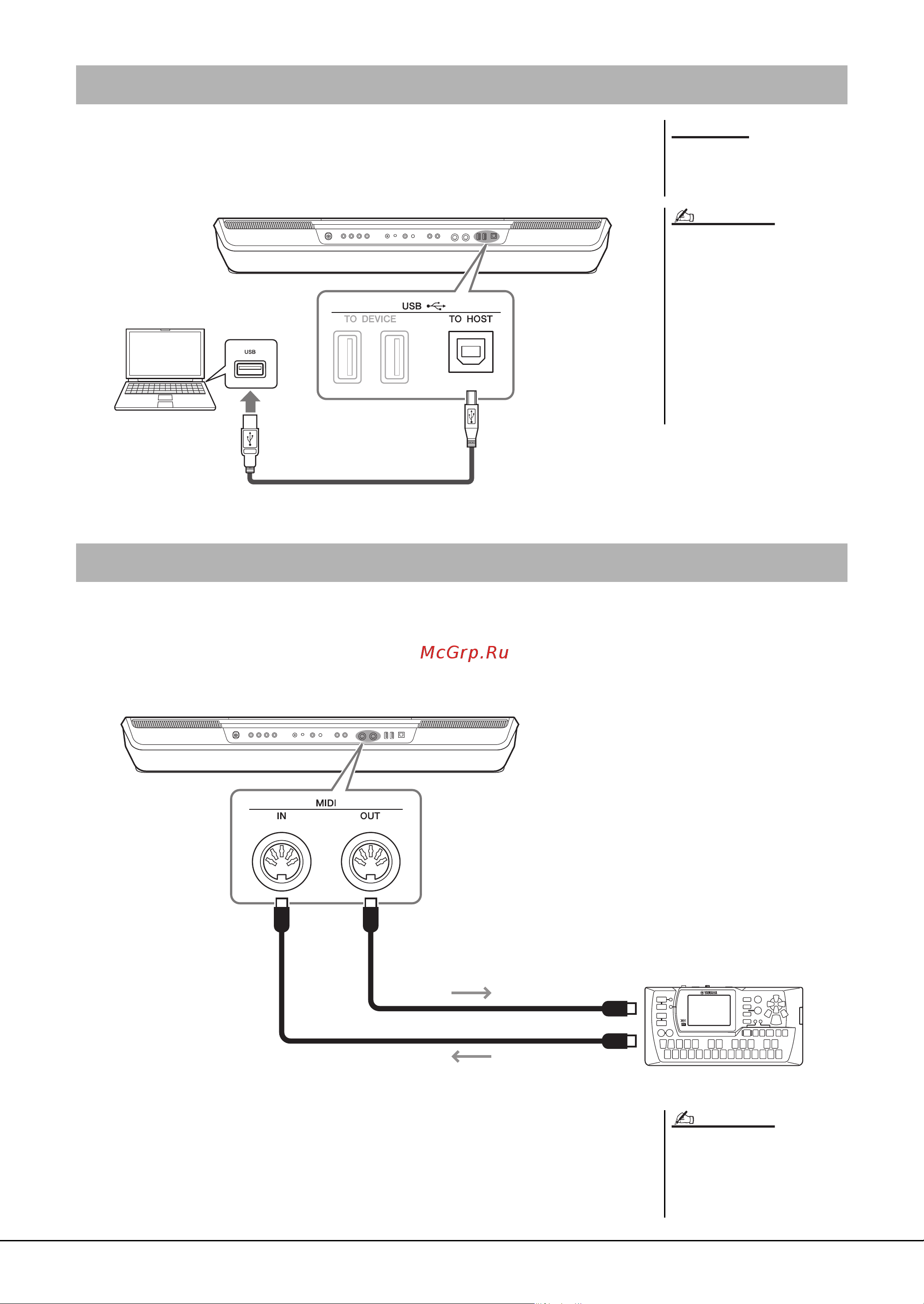 Yamaha PSR-SX700 [110/132] Подключение внешних midi устройств midi разъемы