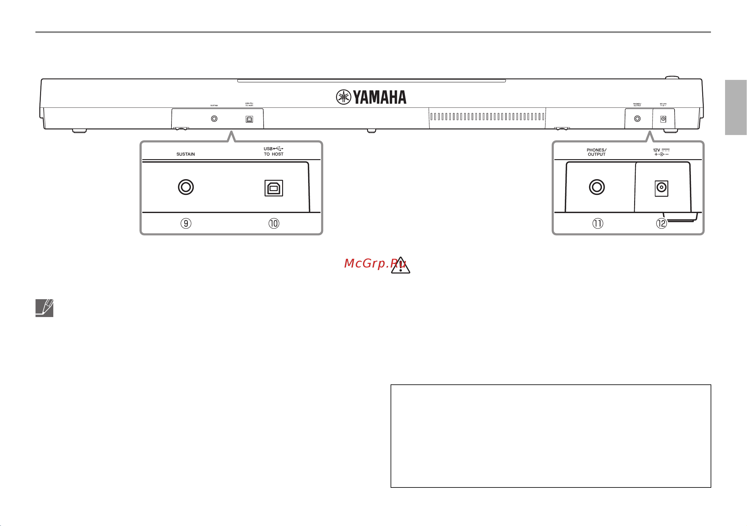 Yamaha NP-32WH [11/28] Задняя панель