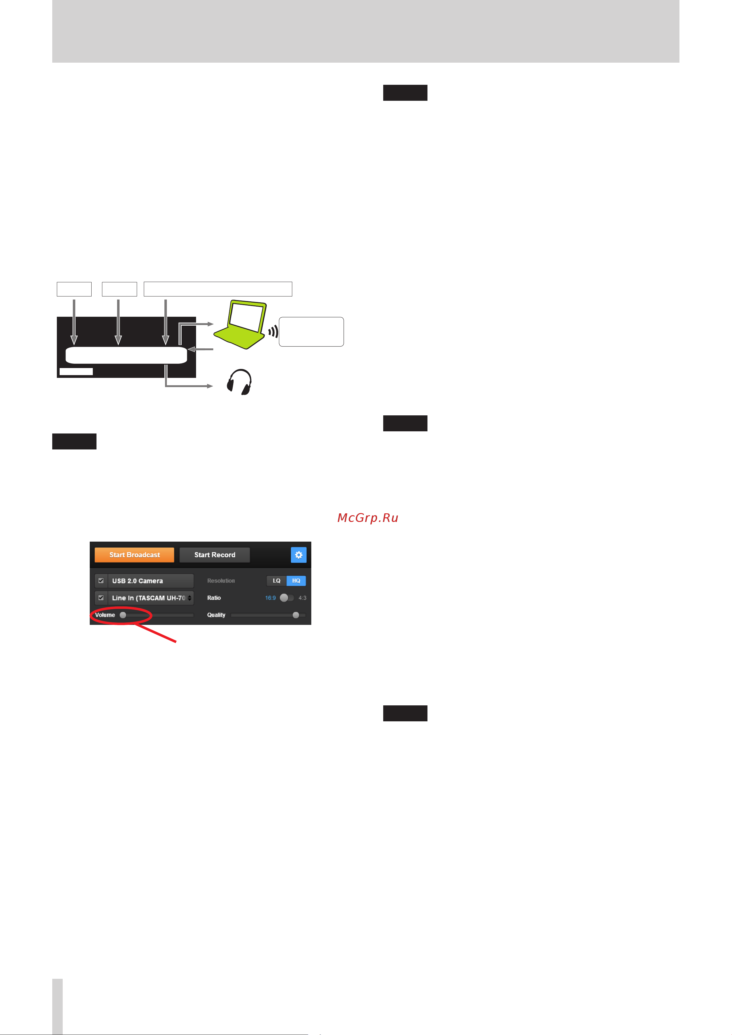 Tascam UH-7000 [16/36] Mixer panel settings