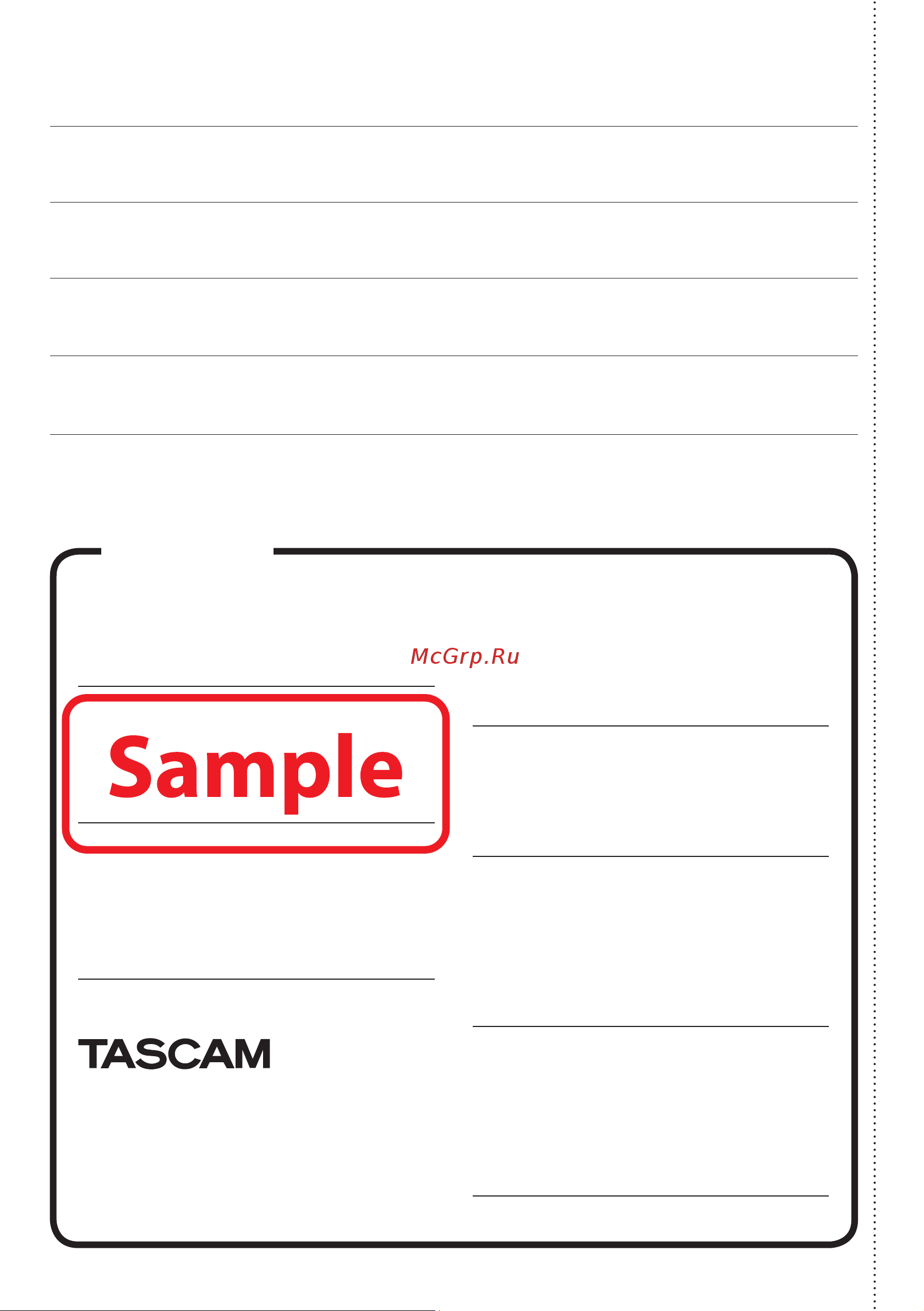 Tascam MiNiSTUDIO PERSONAL US-32 [29/29] Warranty