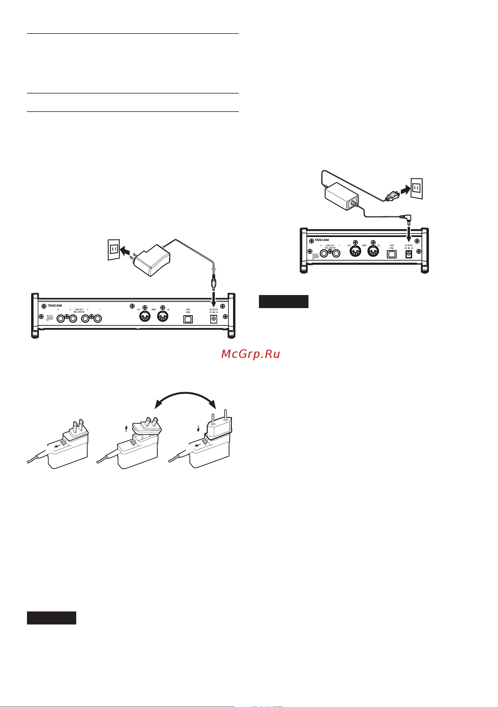 Tascam US-2x2TP [10/88] Connecting the power