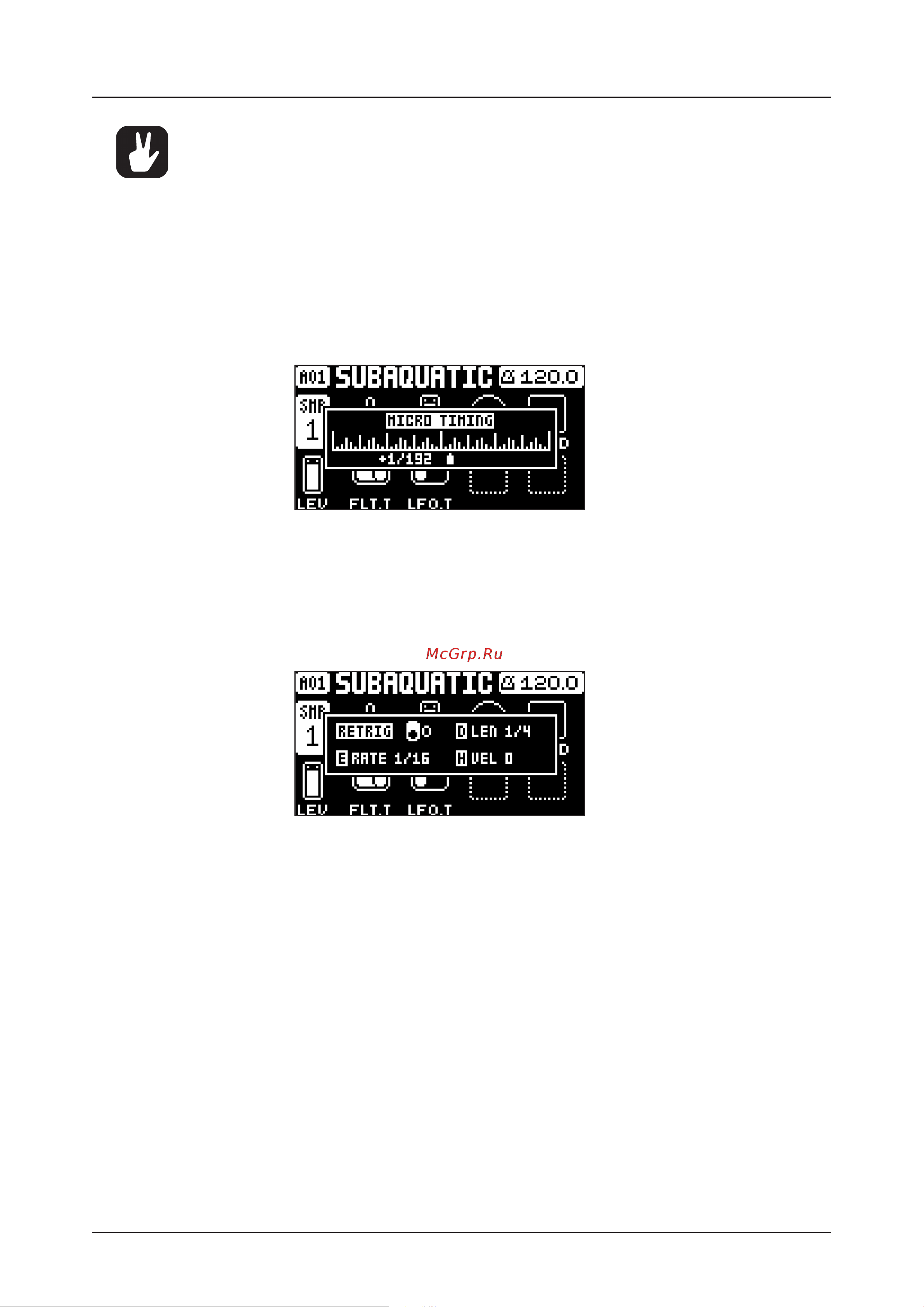 ELEKTRON Digitakt [29/70] Micro timing menu