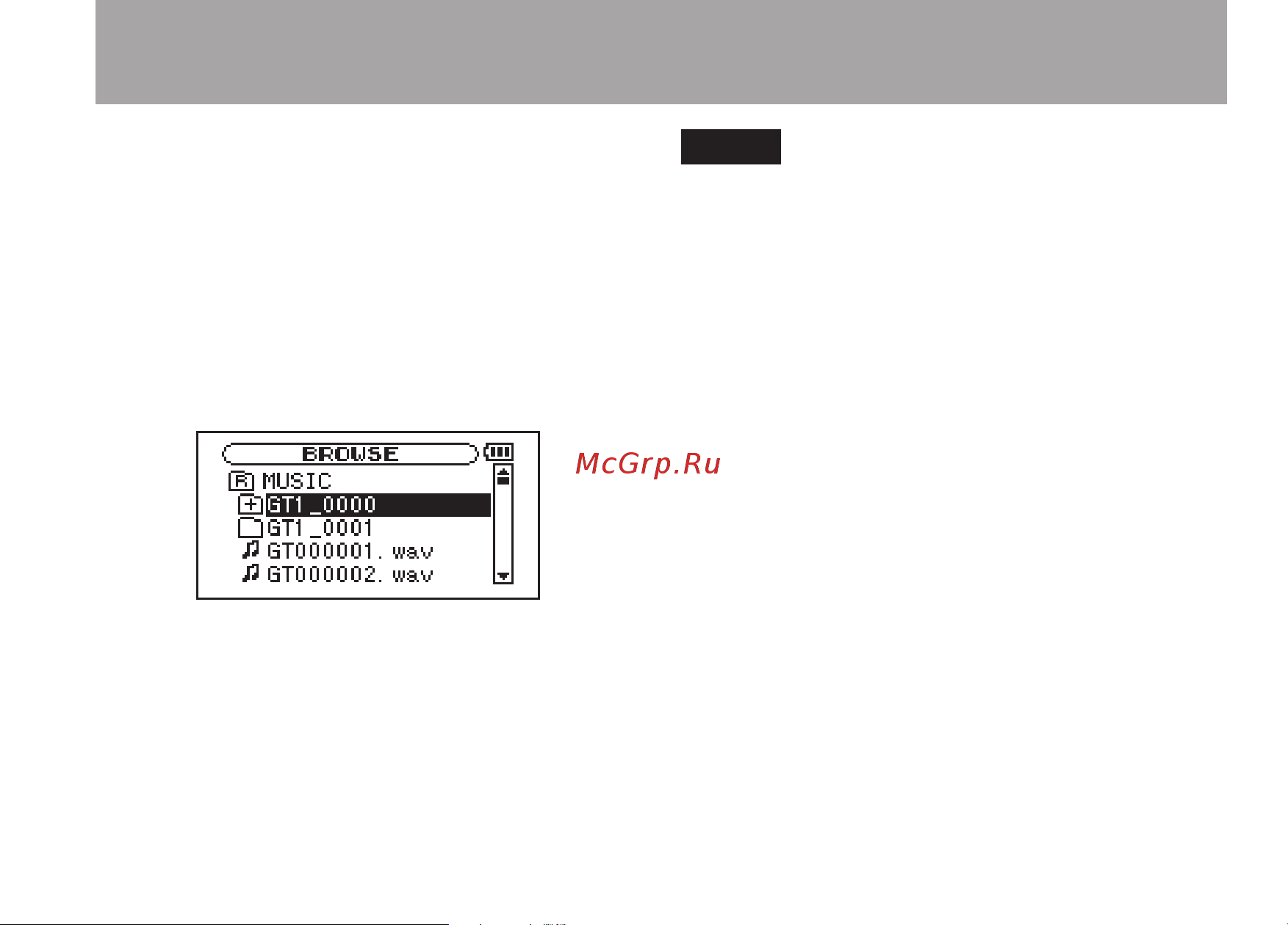 Tascam GT-R1 [63/112] Browse screen