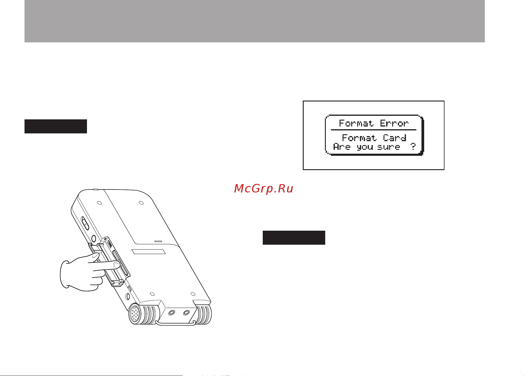 Tascam GT-R1 [8/112] Removing the sd card