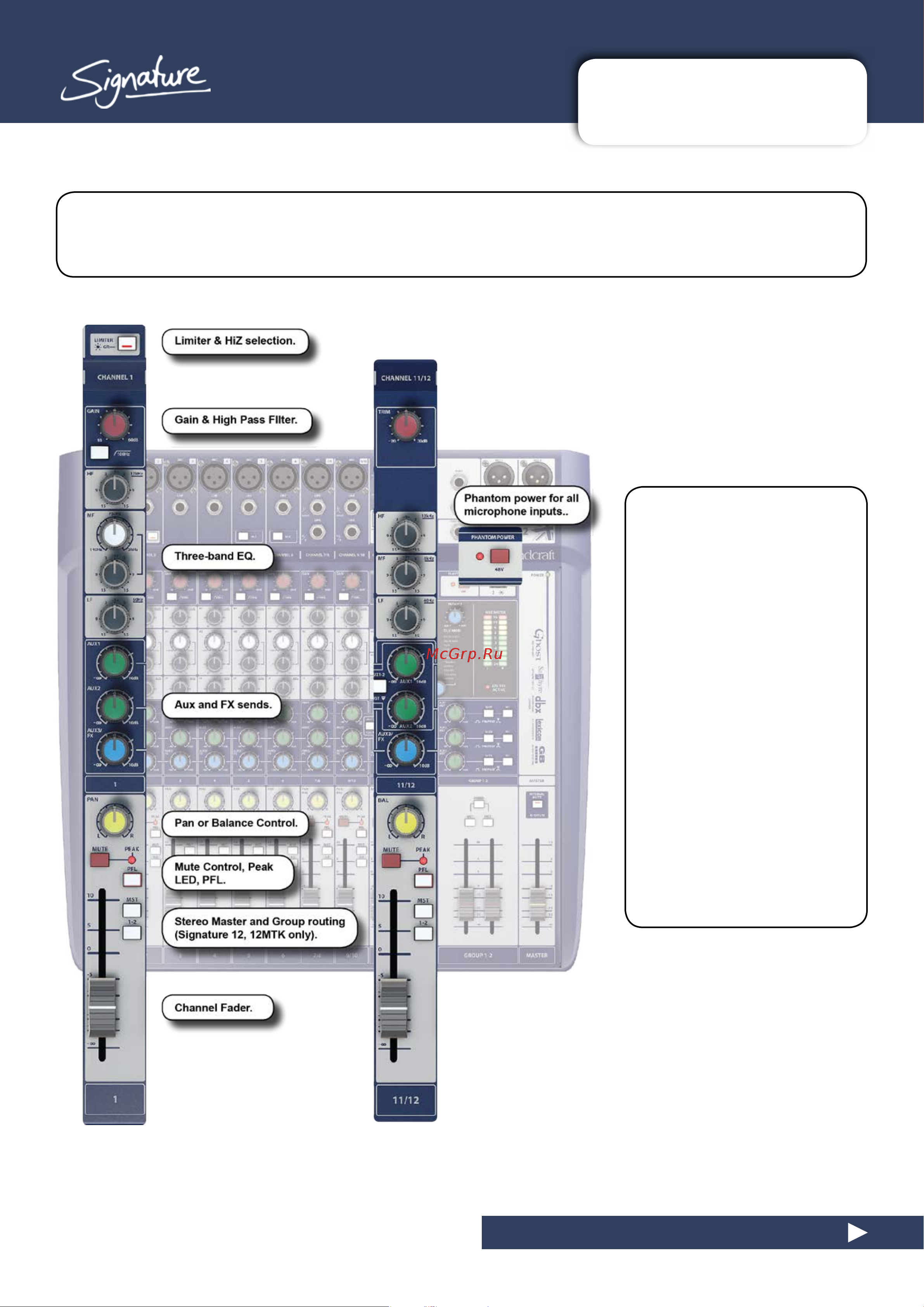 Soundcraft Signature 12 [31/55] Input controls