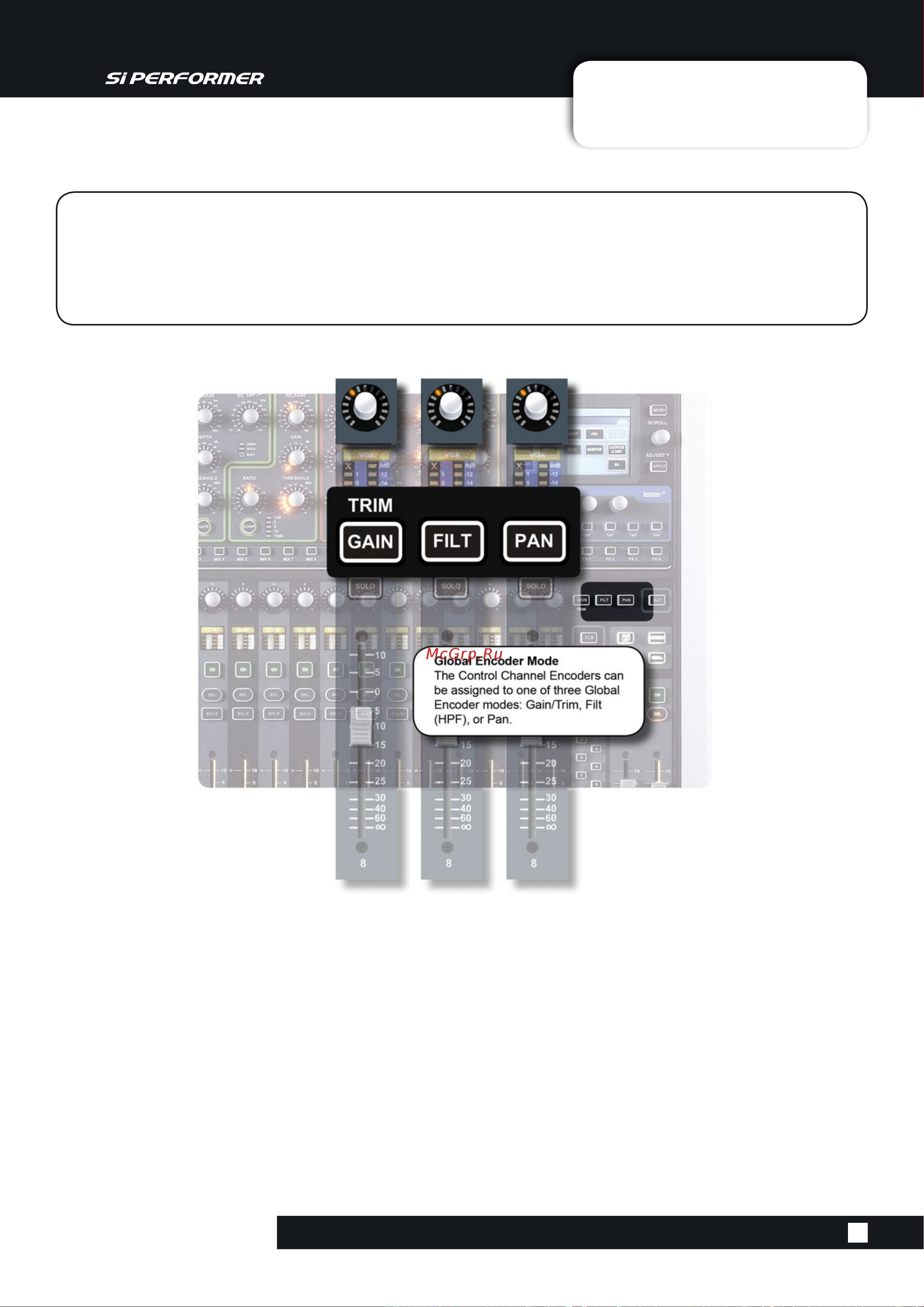Soundcraft Si Performer 1 [21/135] Global encoder mode