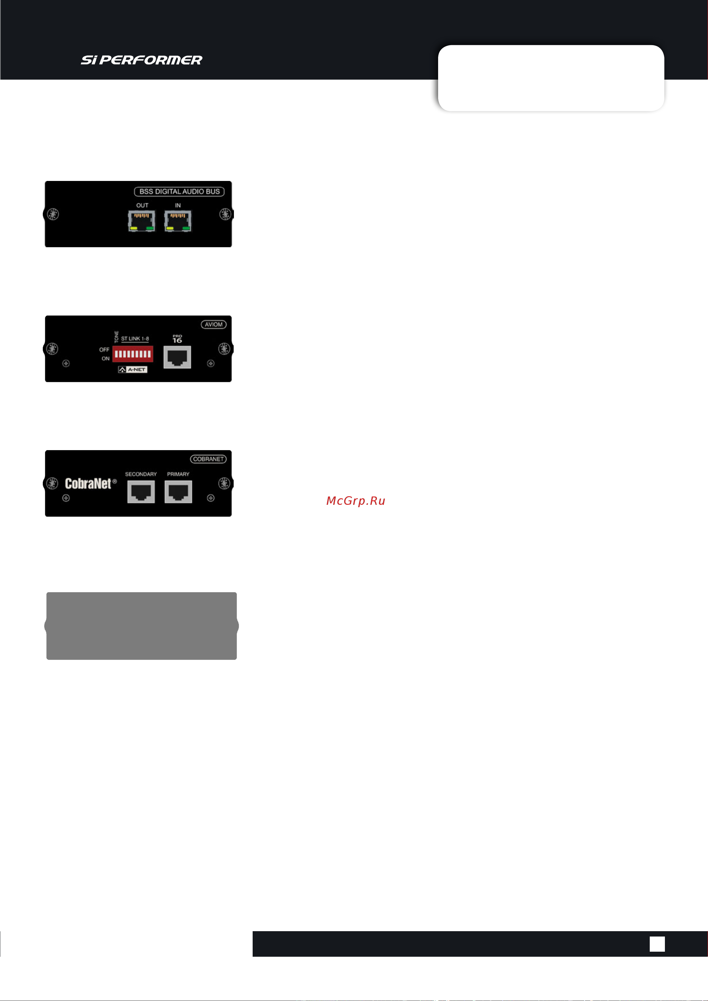 Soundcraft Si Performer 1 [36/135] Visi connect cards