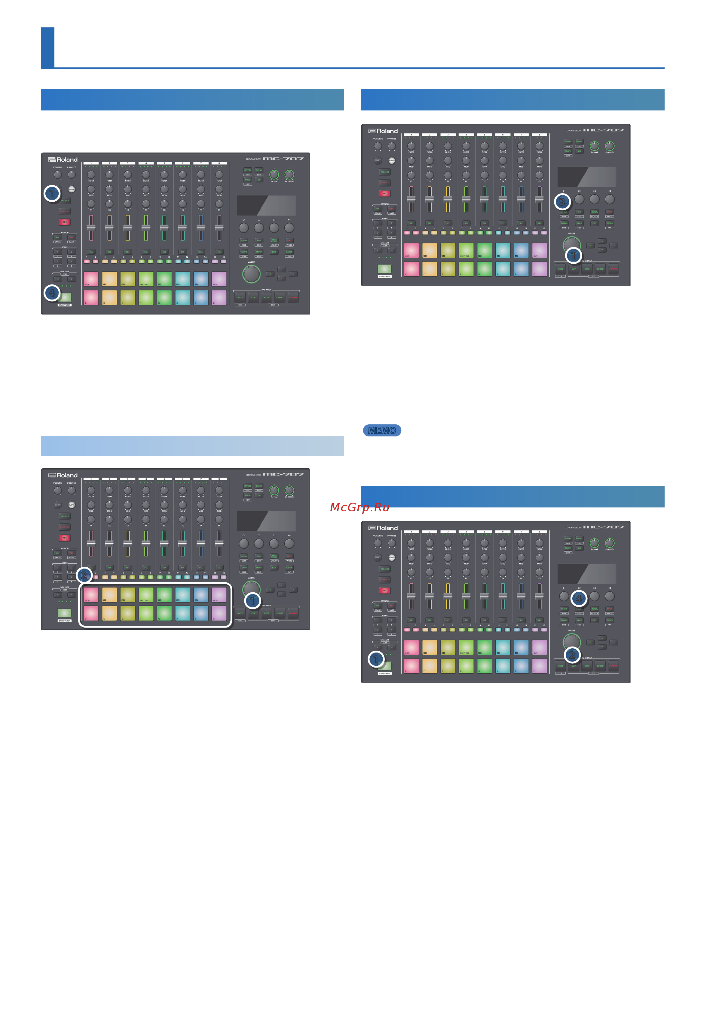 Roland MC-707 [10/12] Performing and producing
