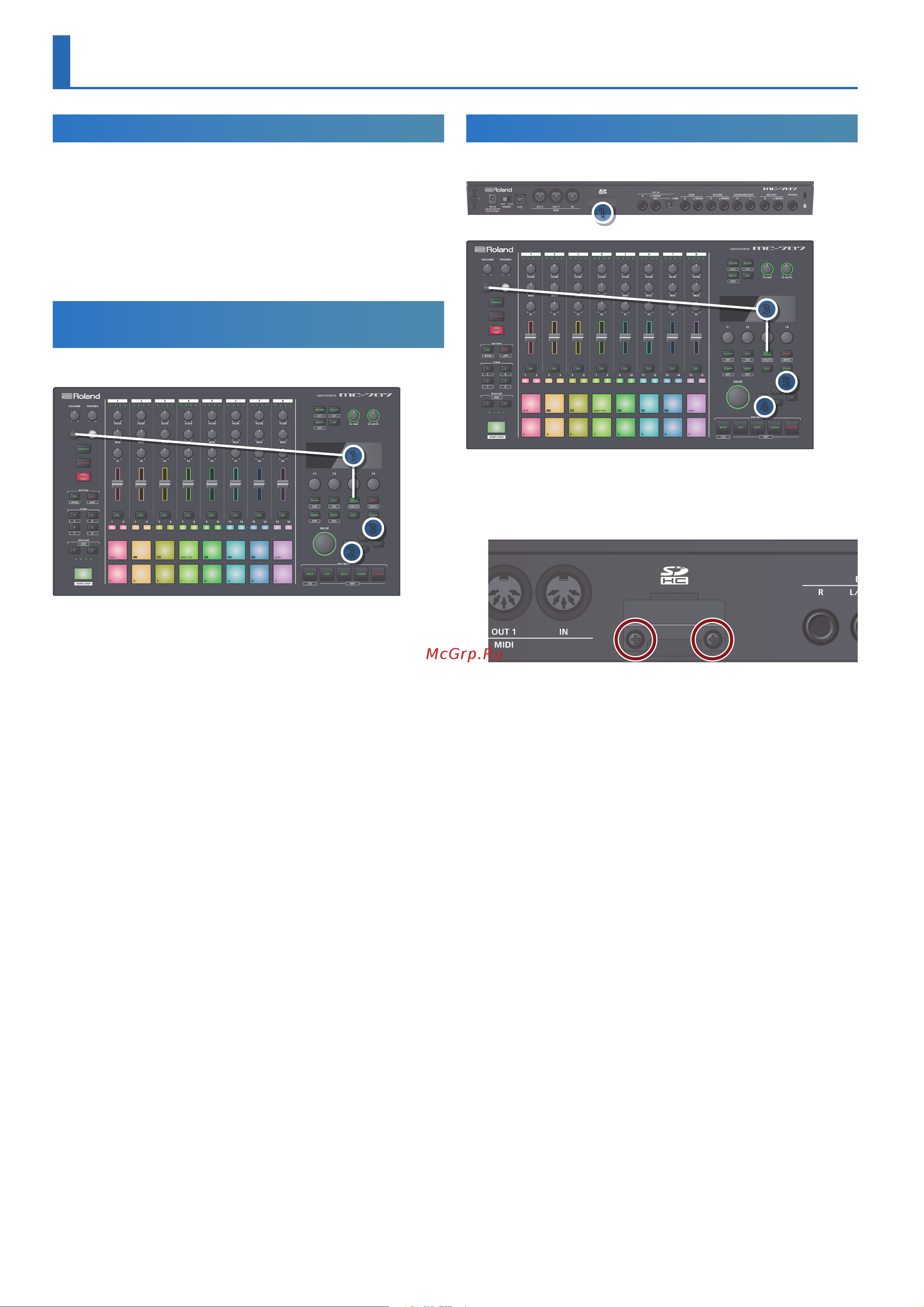 Roland MC-707 [12/12] Using a new sd card