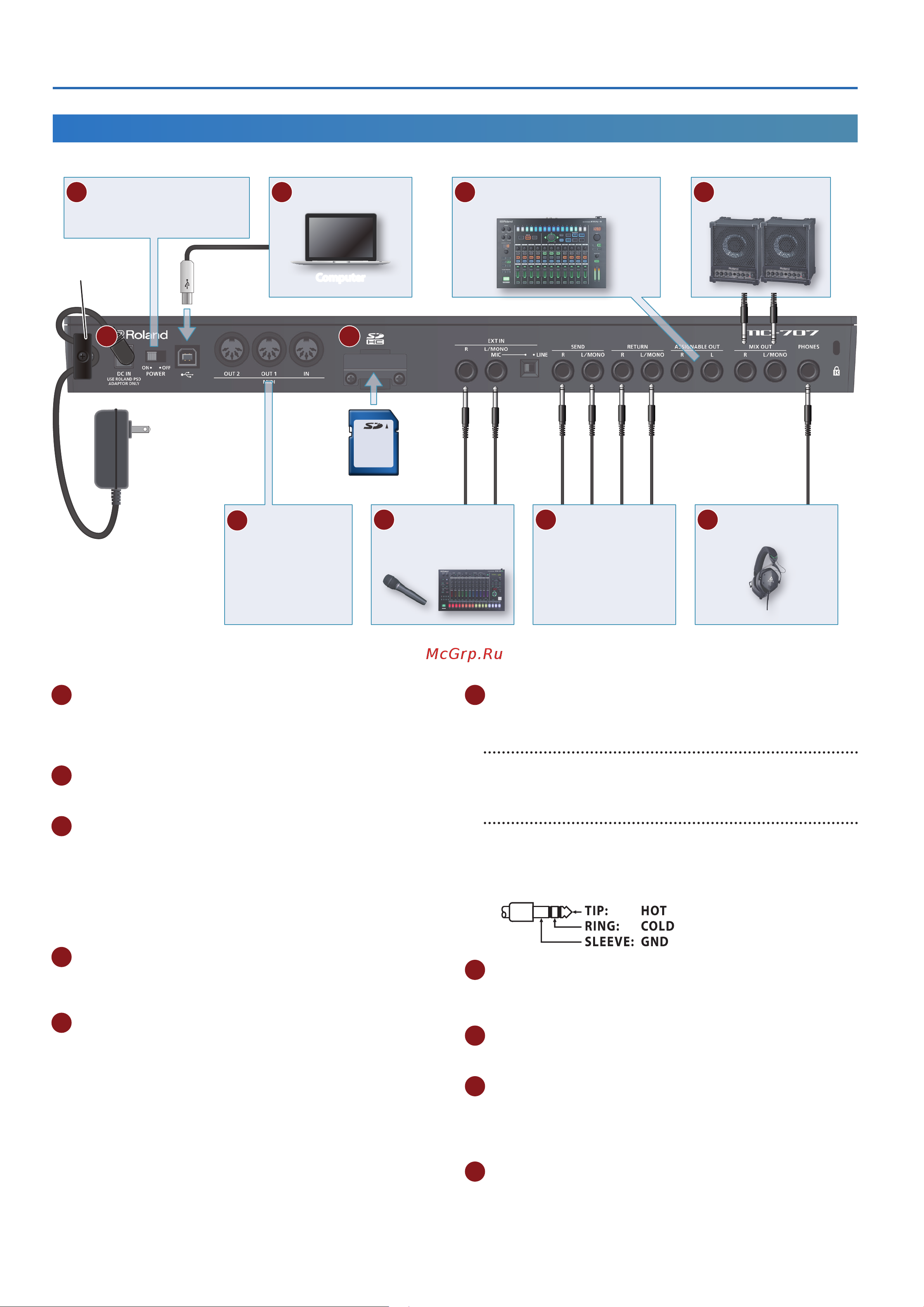 Roland MC-707 [6/12] Rear panel