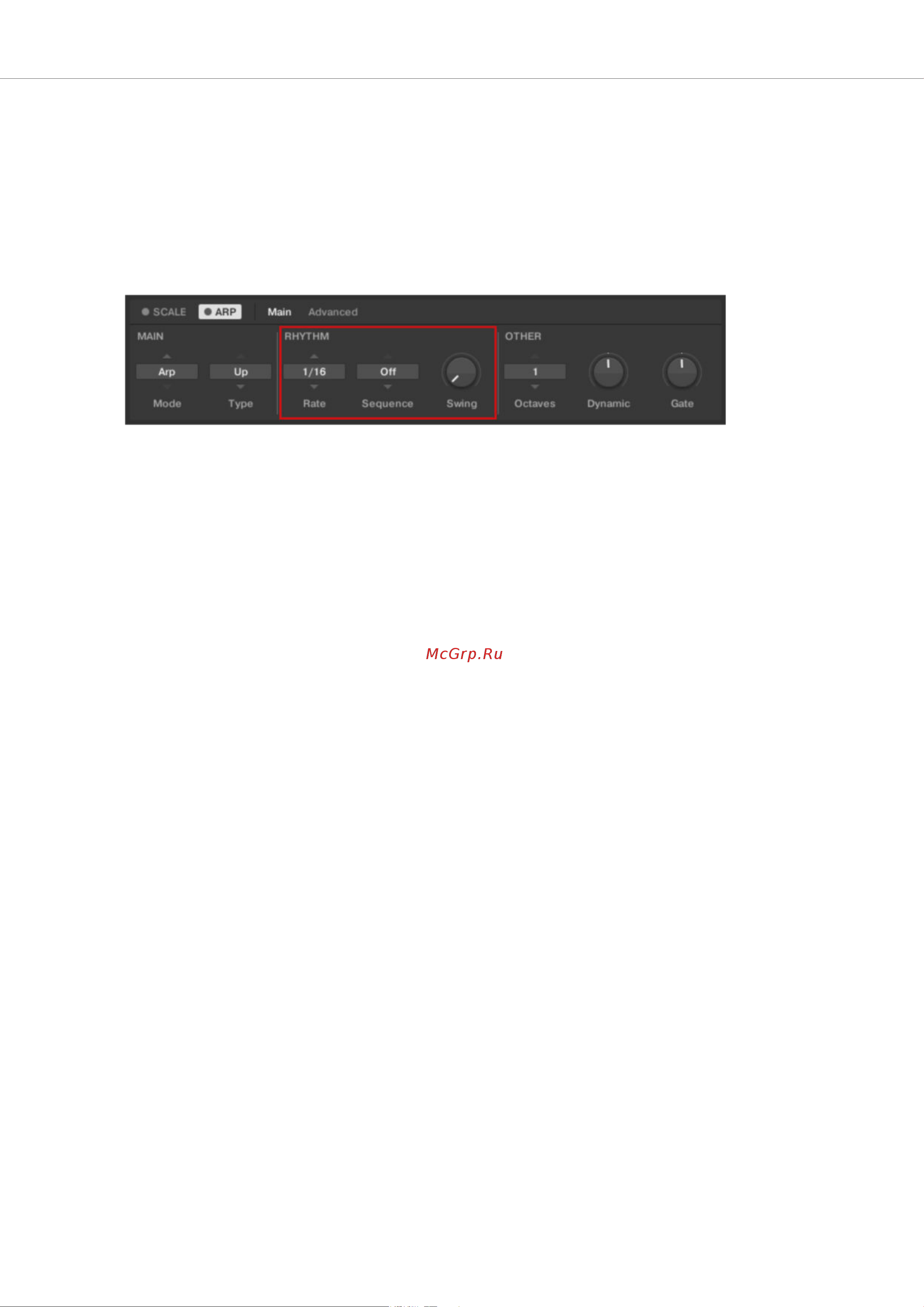 Native Instruments Komplete Kontrol A49 [117/141] Rhythm parameters