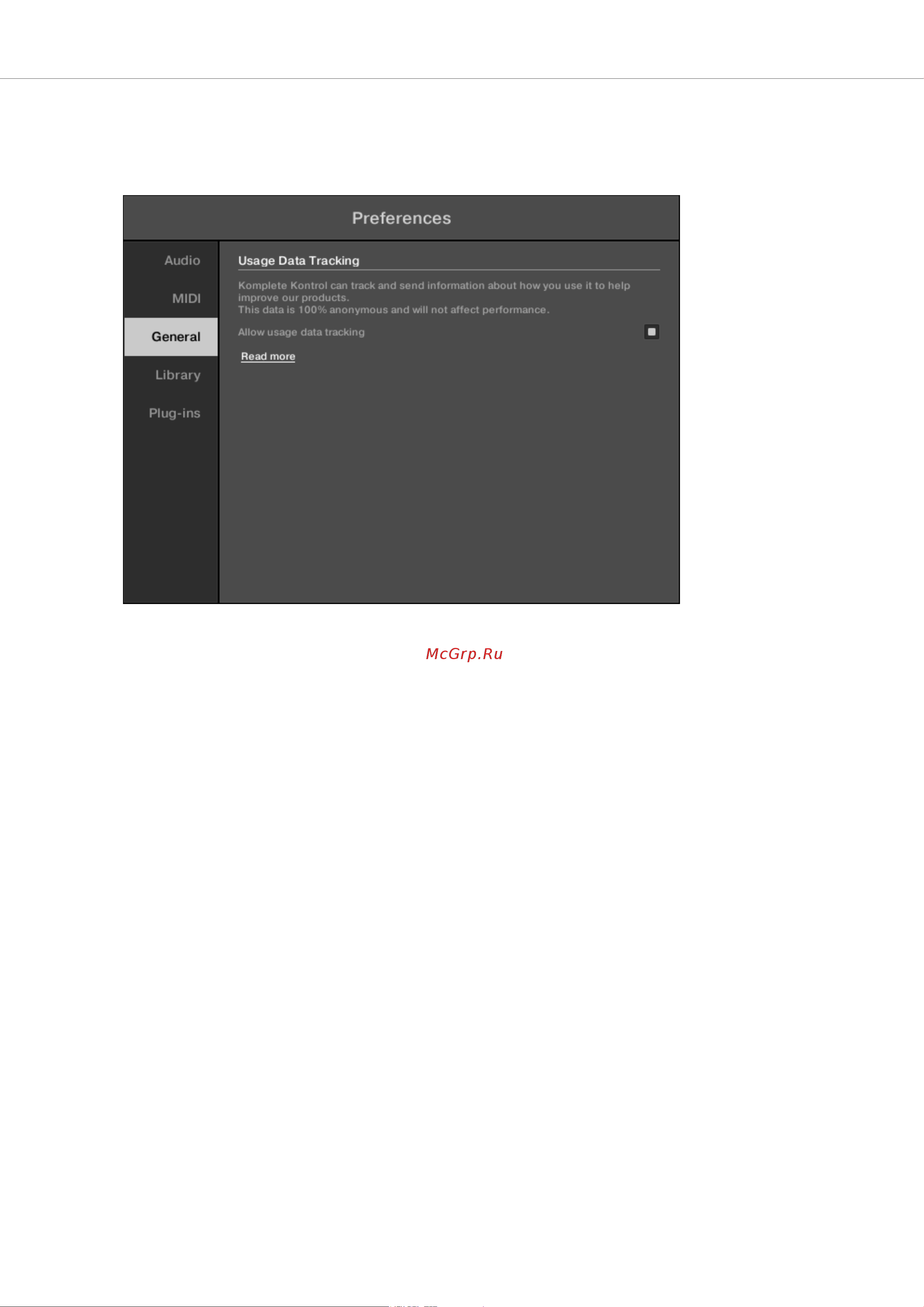 Native Instruments Komplete Kontrol A49 [50/141] Preferences library page