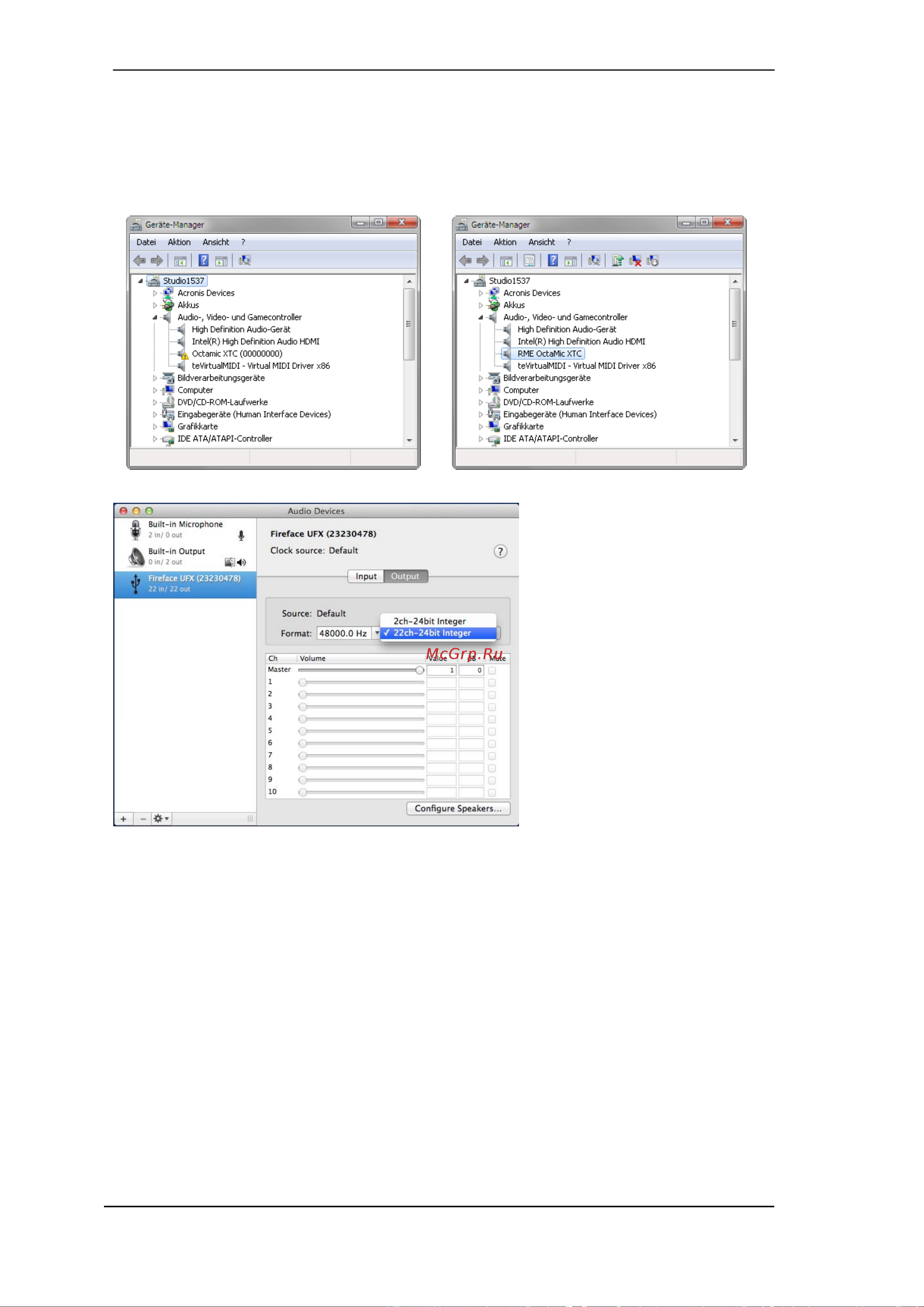 RME OCTAMIC XTC [40/62] Class compliant mode under windows and mac os x