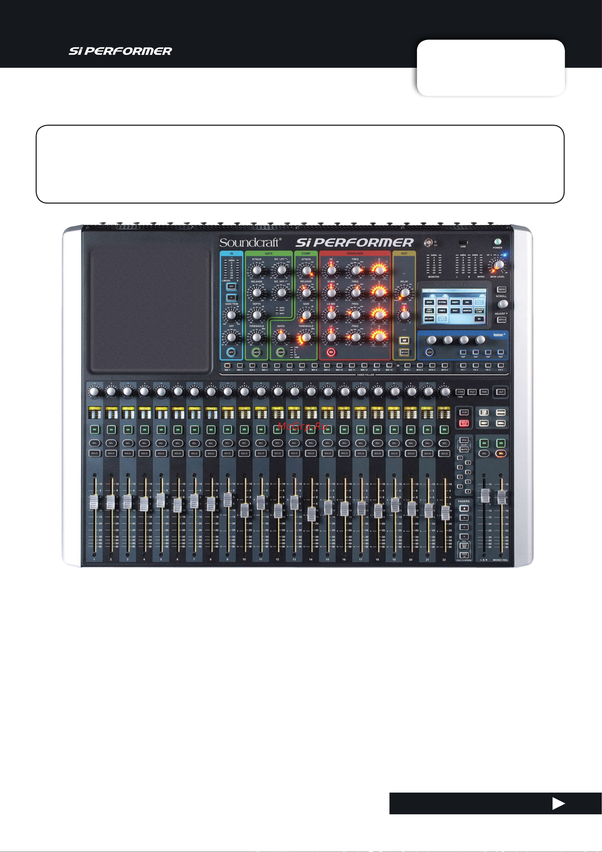 Soundcraft Si Performer 2 [10/135] Geting started