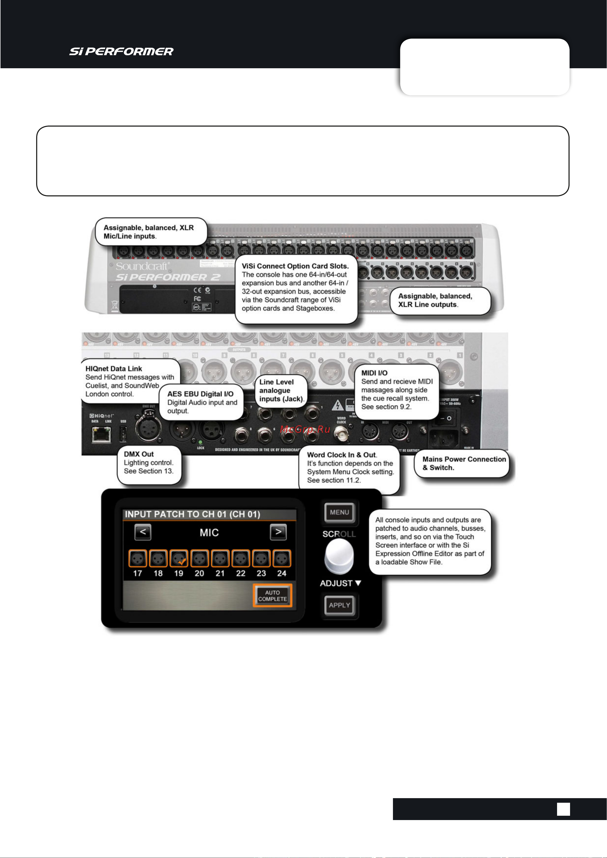 Soundcraft Si Performer 2 [28/135] Inputs outputs