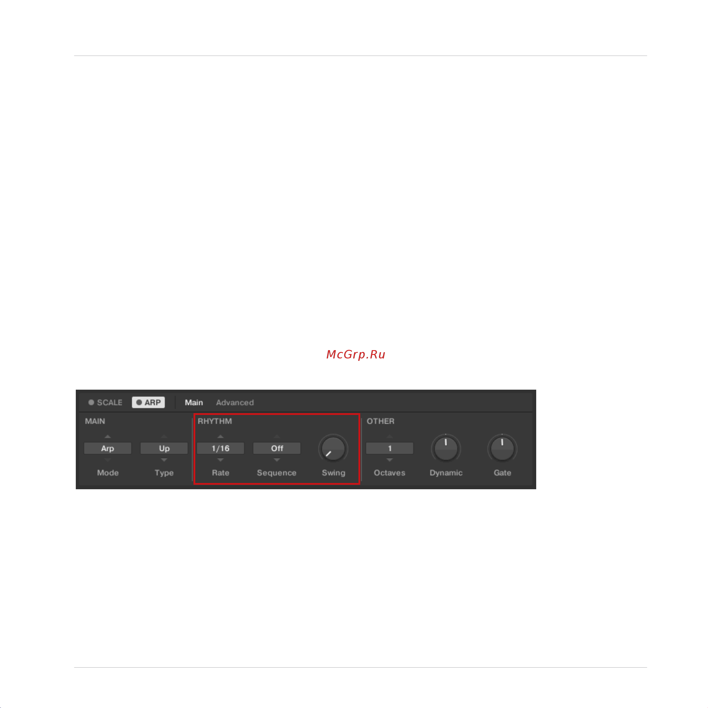 Native Instruments Komplete Kontrol A25 [133/183] Rhythm parameters