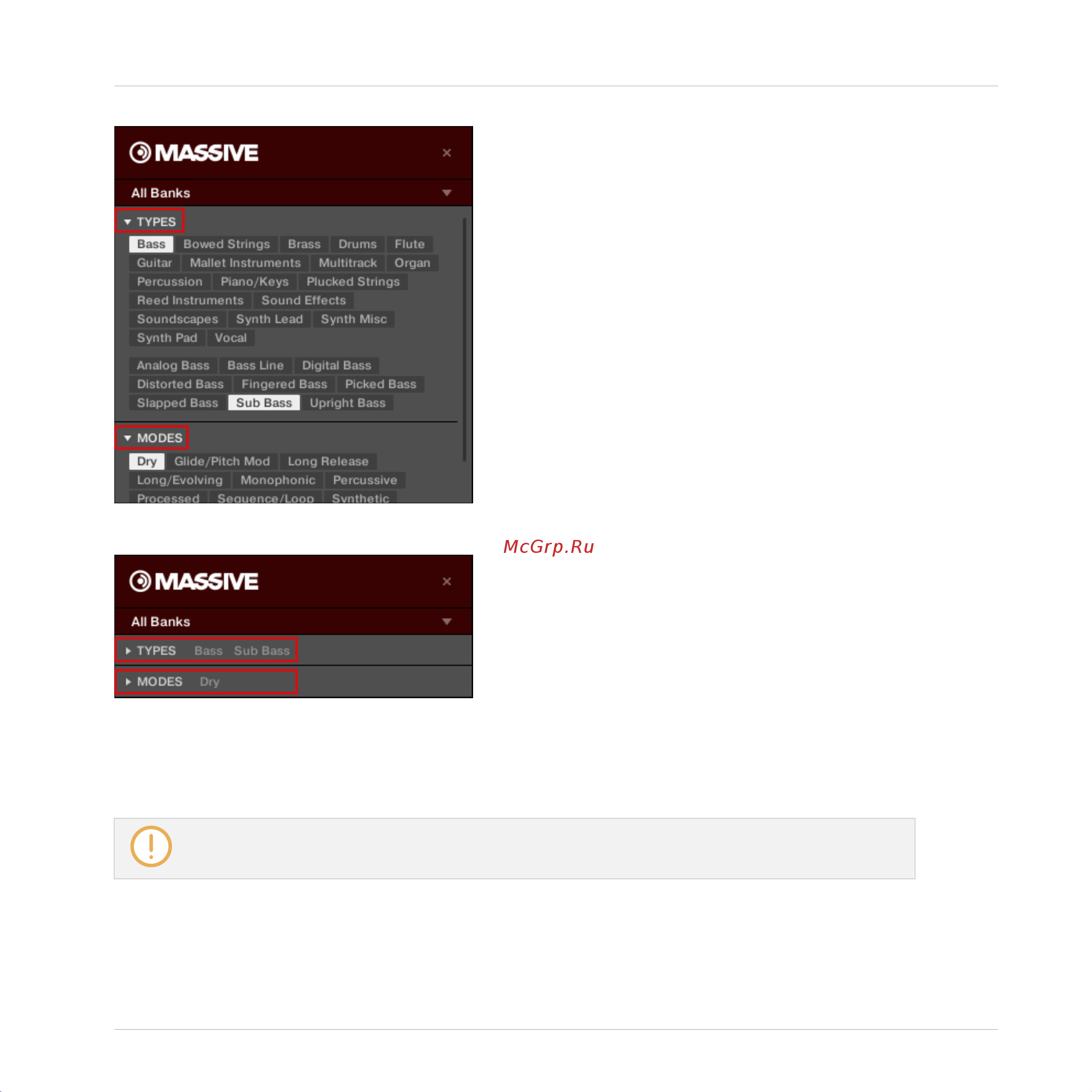 Native Instruments Komplete Kontrol A25 [83/183] Filtering preset files by types and modes