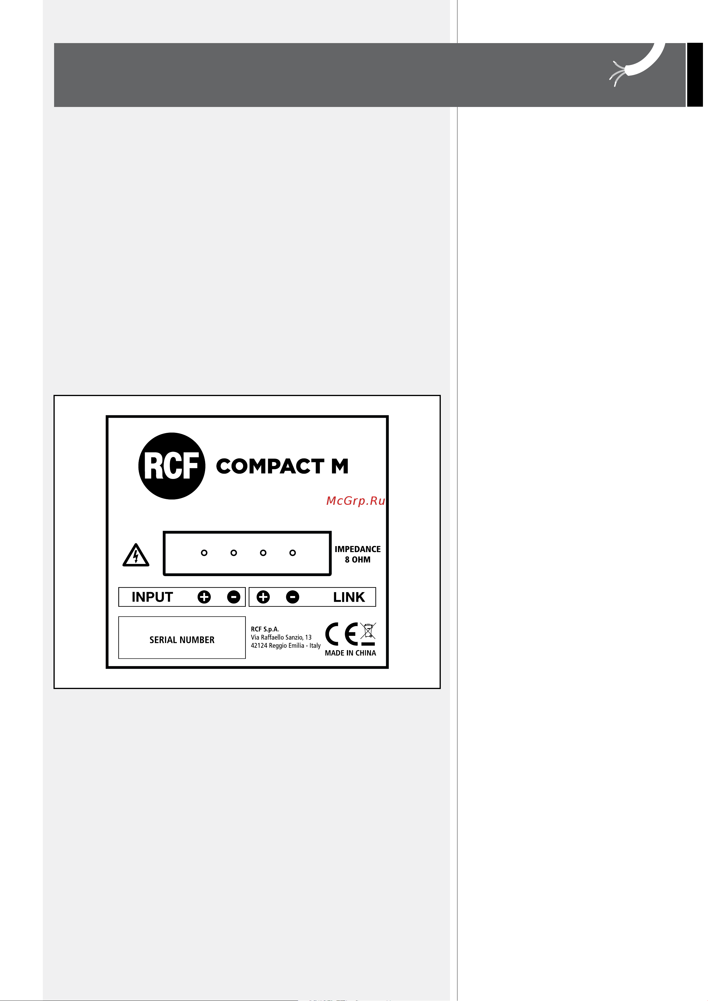 RCF COMPACT M 06 [19/28] Connessioni