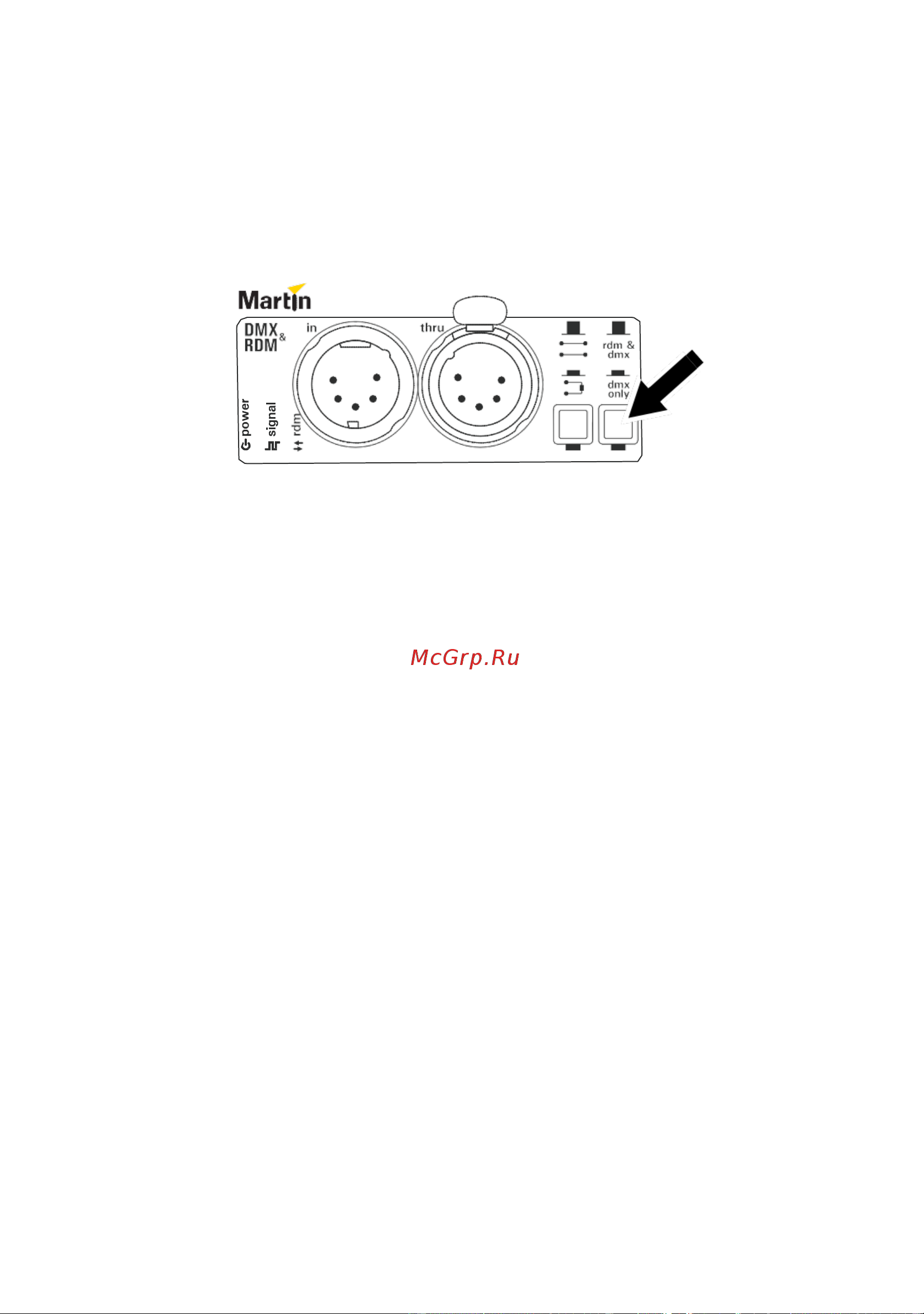 MARTIN RDM 5.5 Splitter [20/29] Рисунок 9 кнопка dmx only