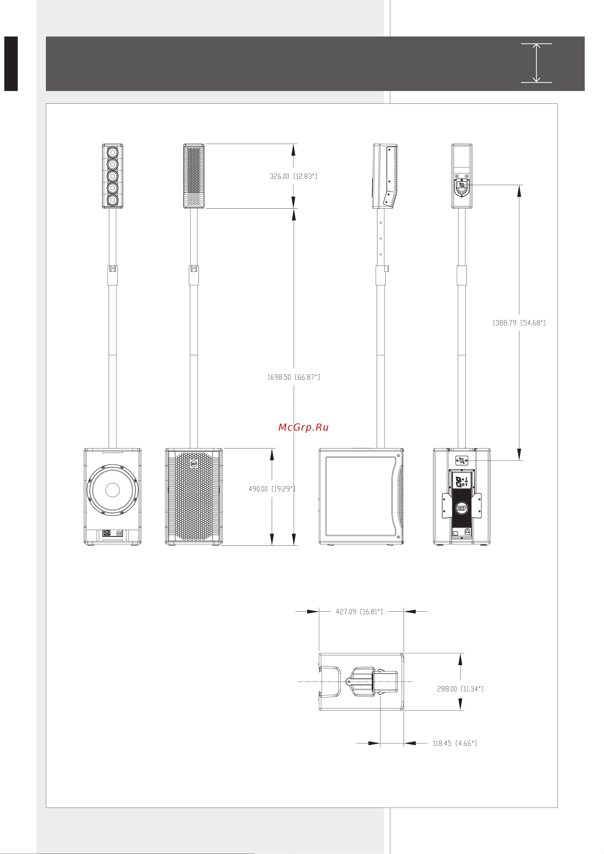 RCF EVOX 5 [22/24] Dimensioni evox 5 mm