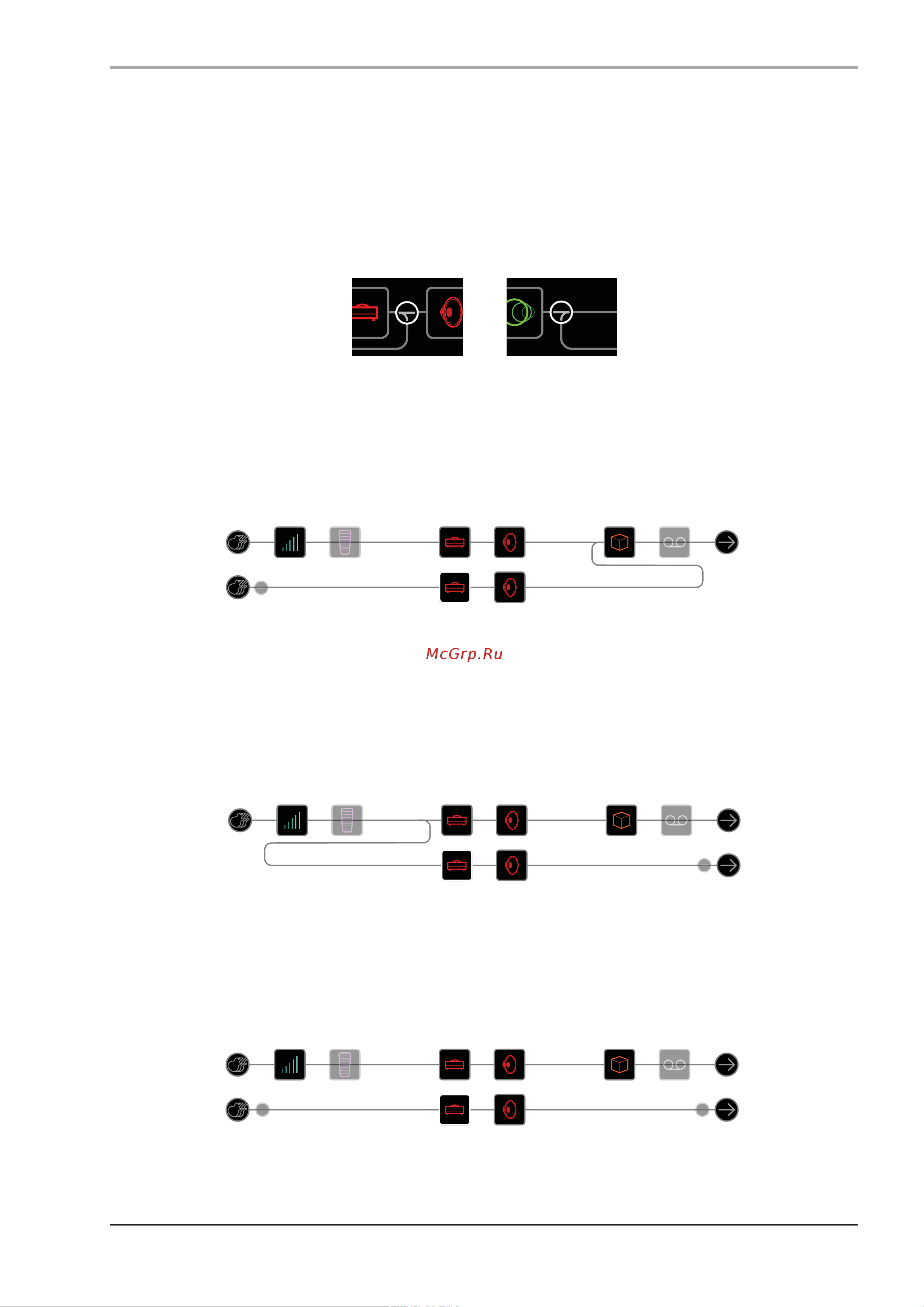 LINE 6 HELIX FLOOR [25/66] Перемещение блоков сплиттера split и микшера merge для получения более разнообразных вариантов подключения