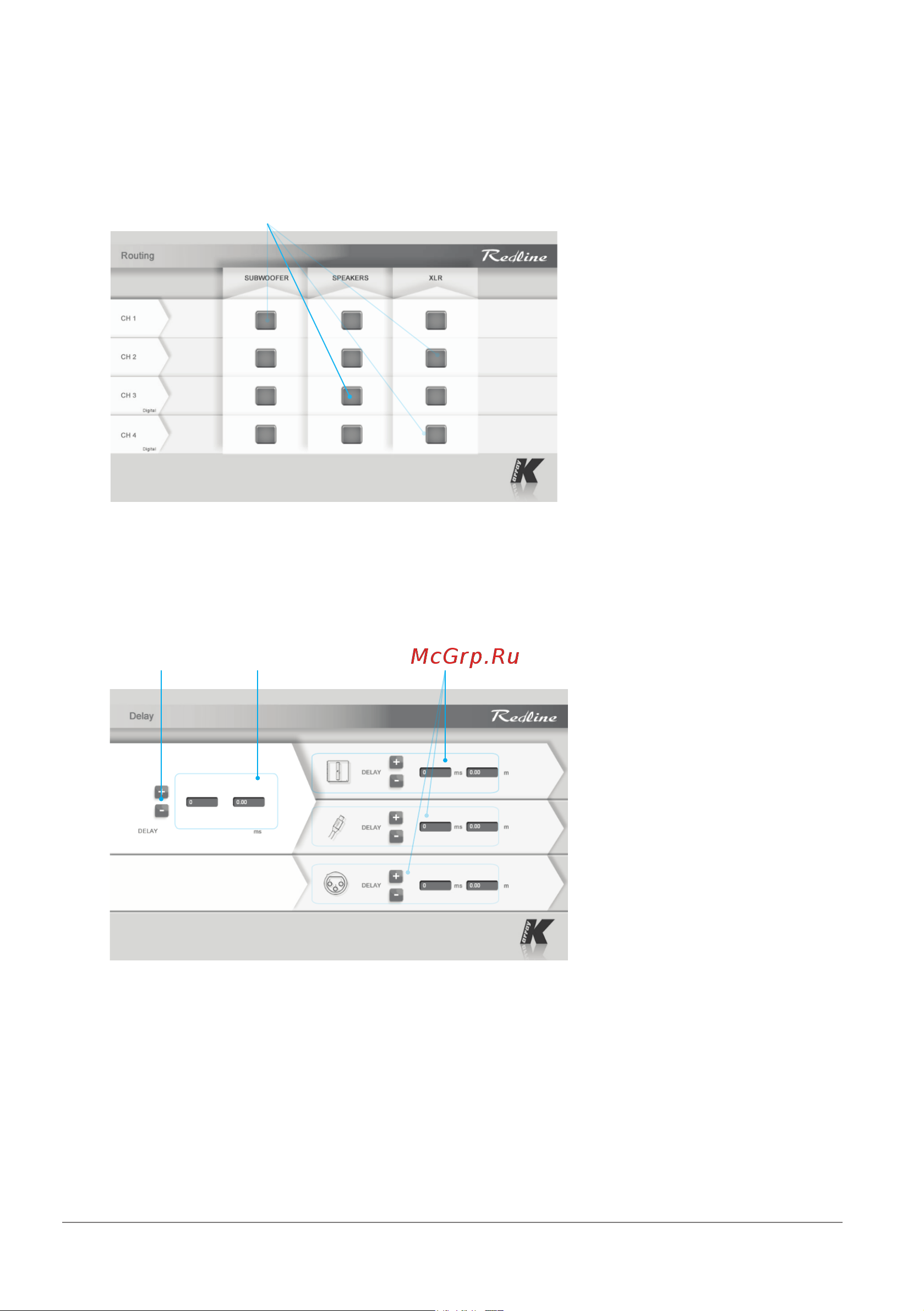 K-ARRAY KMT21 [20/28] Allows users to independently manage the delay applied to the three output channels