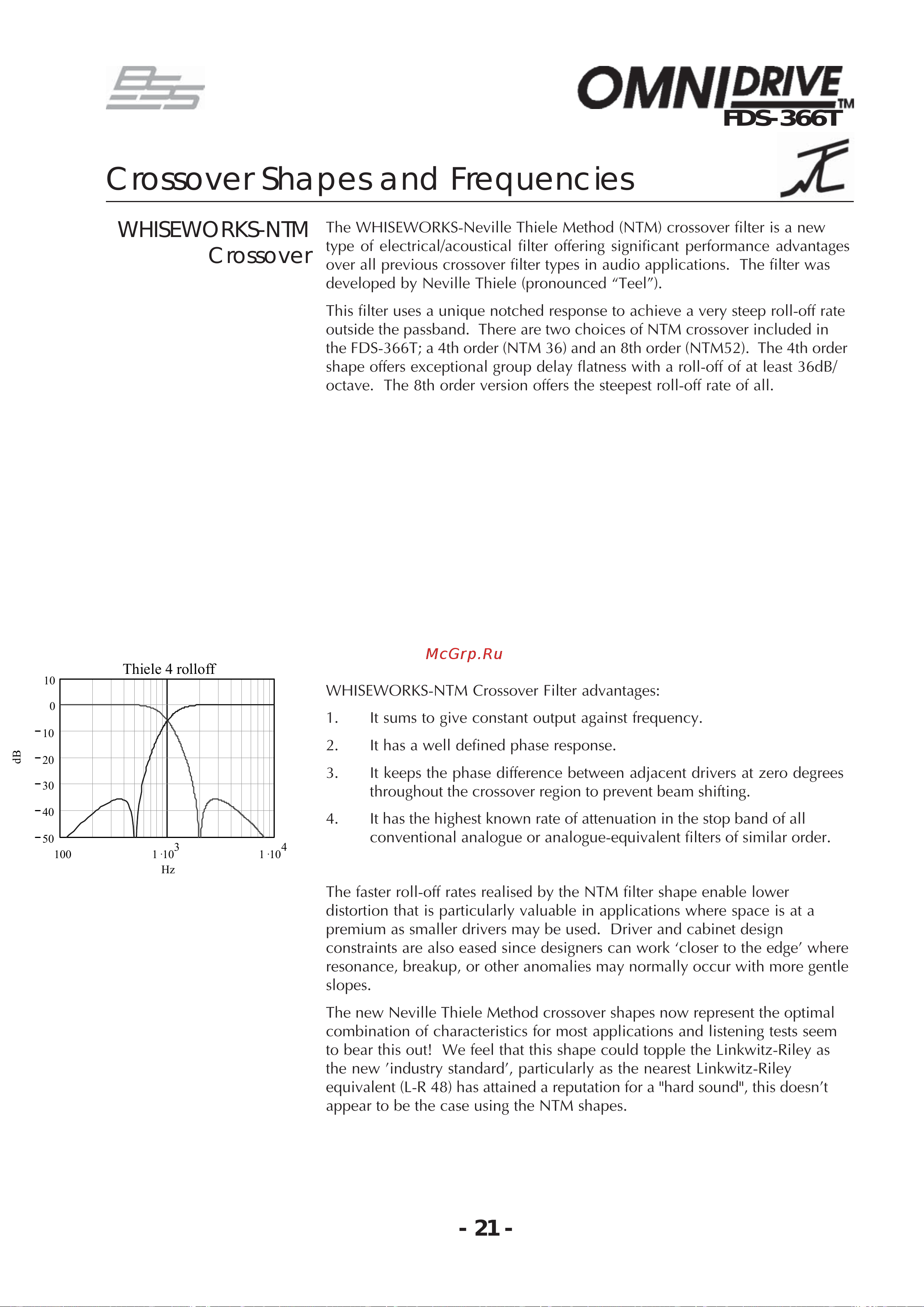 BSS 366T OmniDrive [21/112] Crossover shapes and frequencies