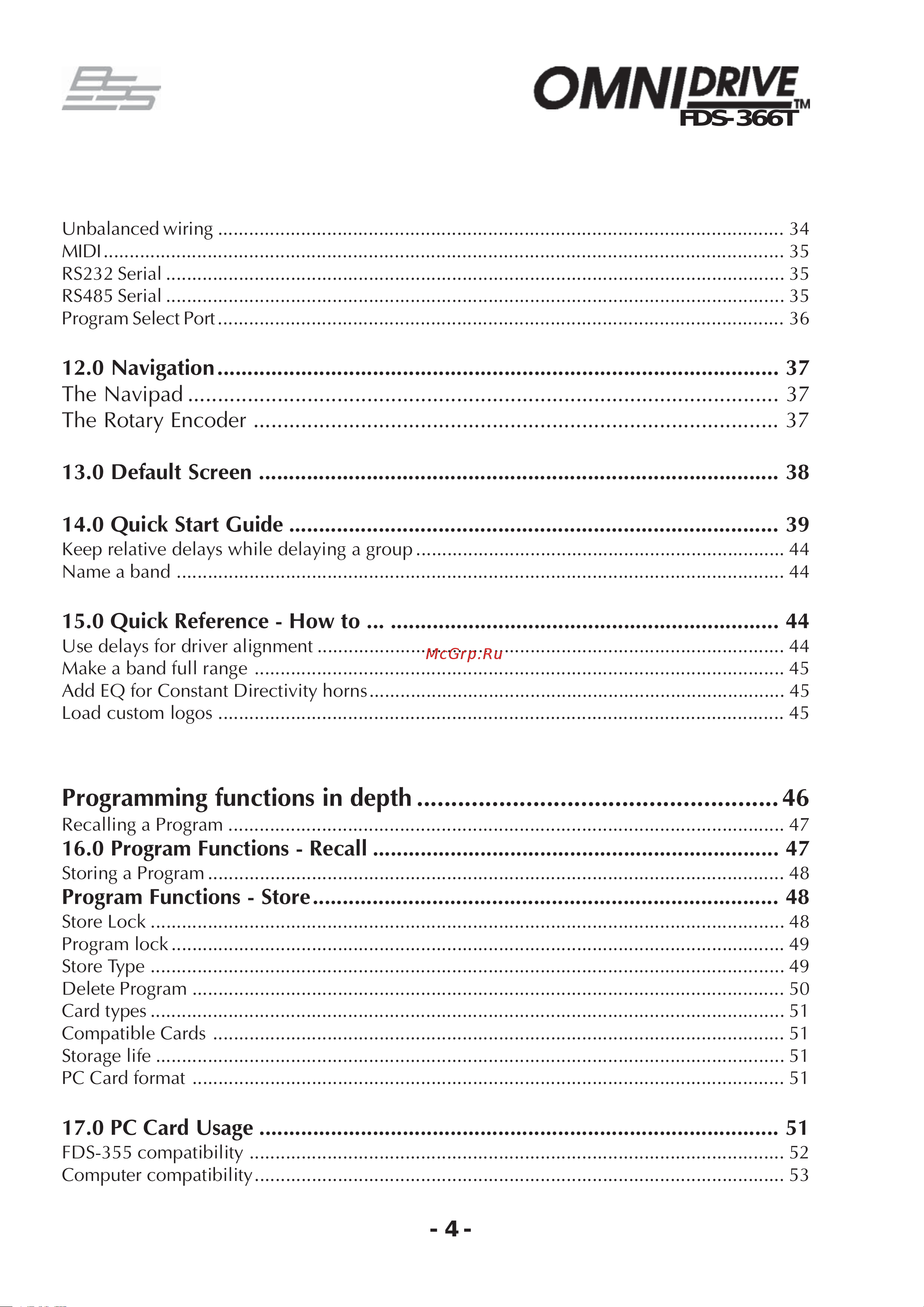 BSS 366T OmniDrive [4/112] Quick reference how to 44