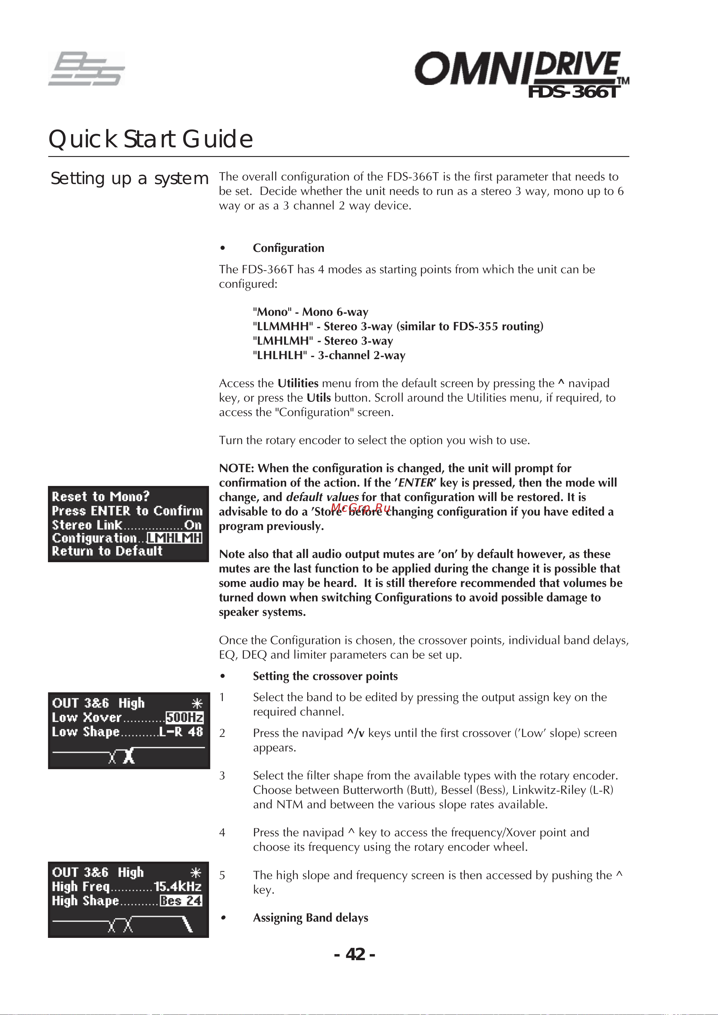 BSS 366T OmniDrive [42/112] Quick start guide