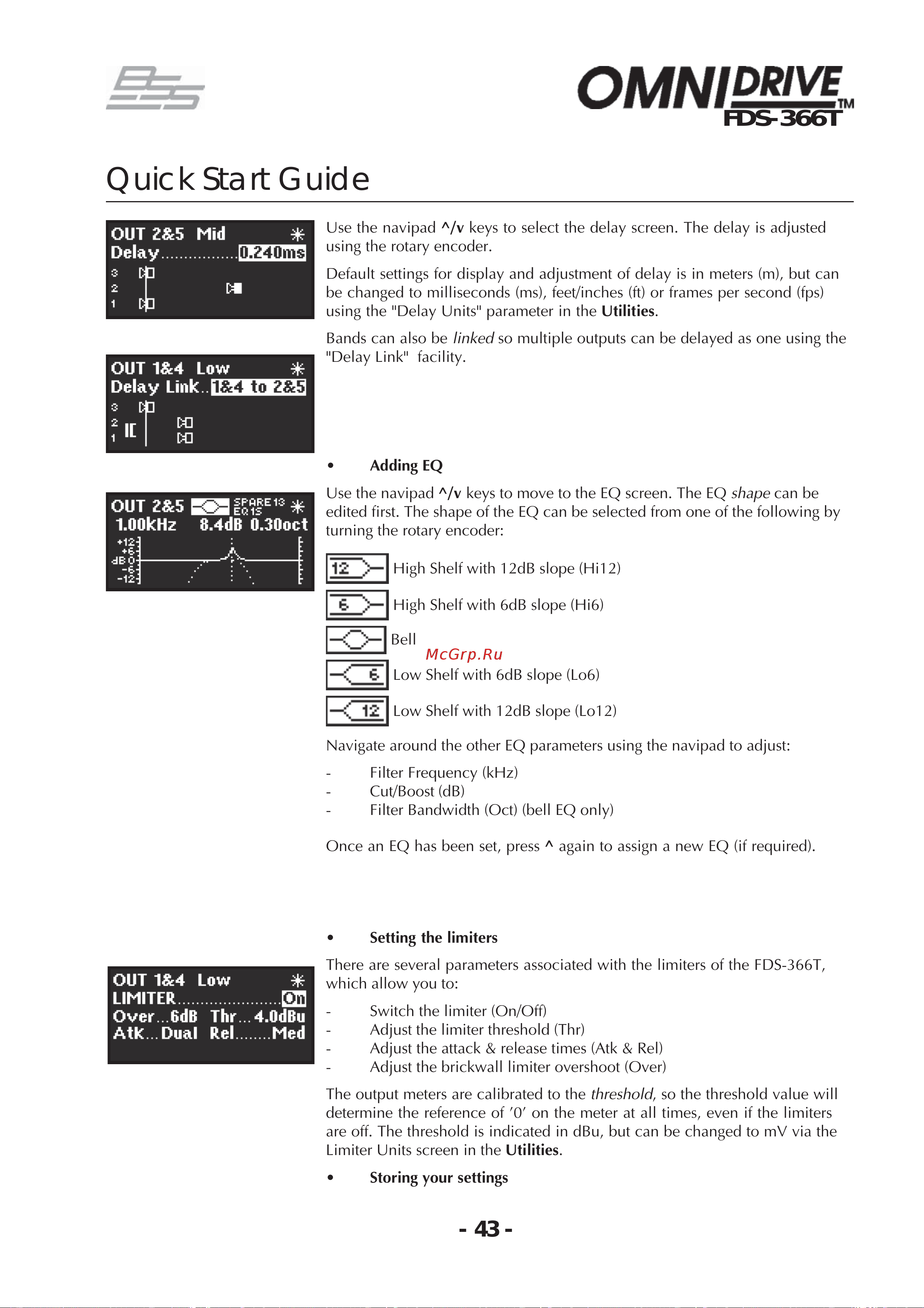 BSS 366T OmniDrive [43/112] Quick start guide