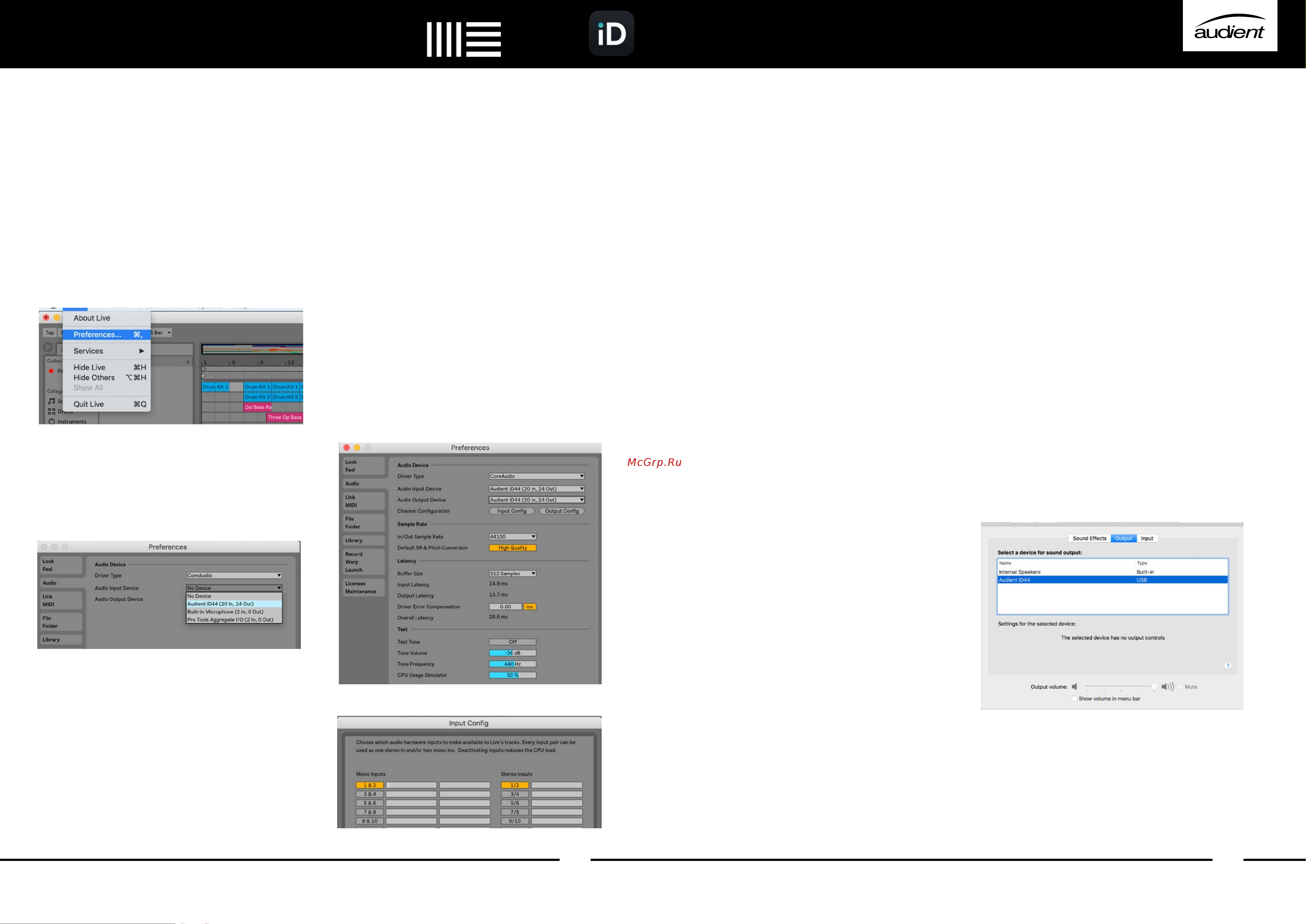 AUDIENT iD44 [26/30] Подготовка к работе в ableton live