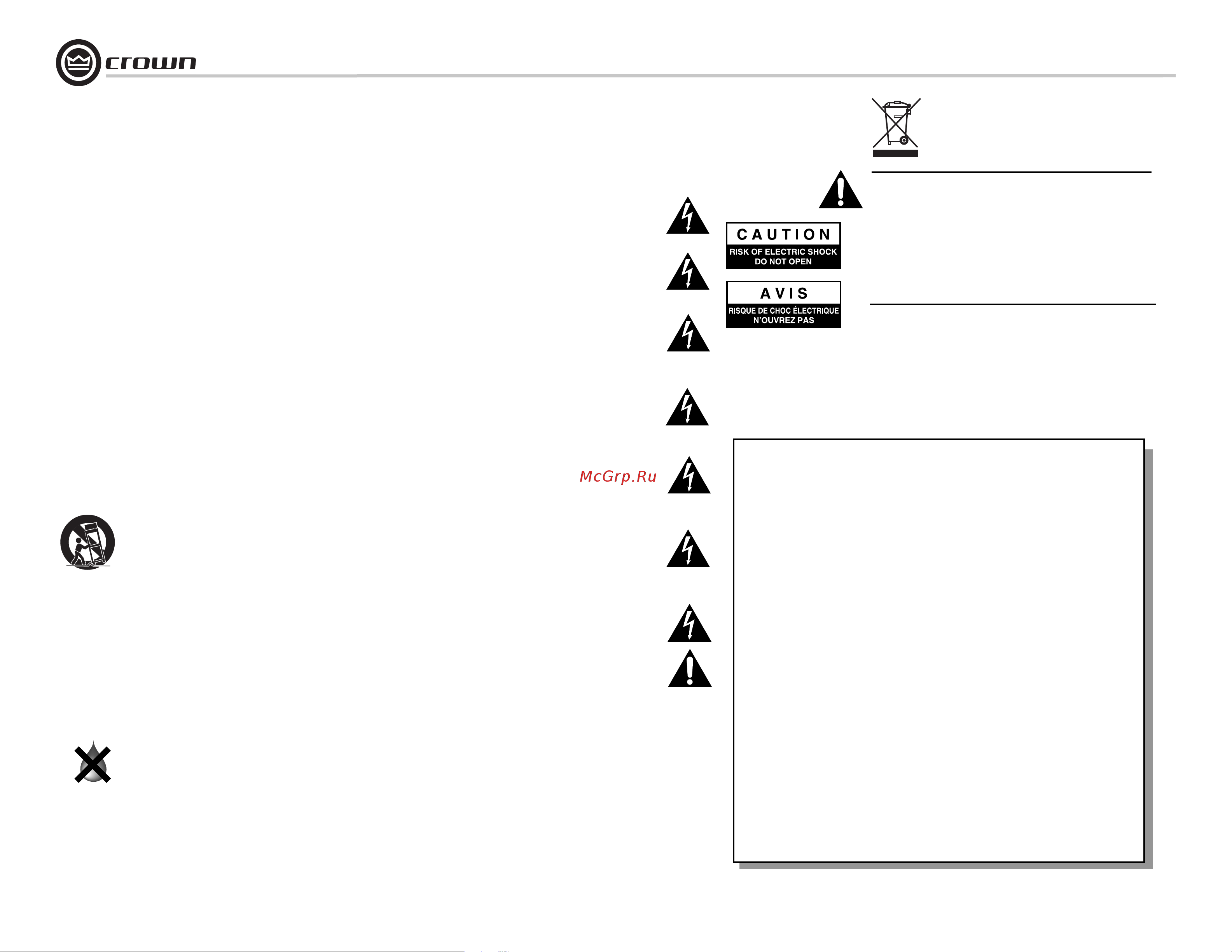 Crown DSi 2000 [2/49] Important safety instructions