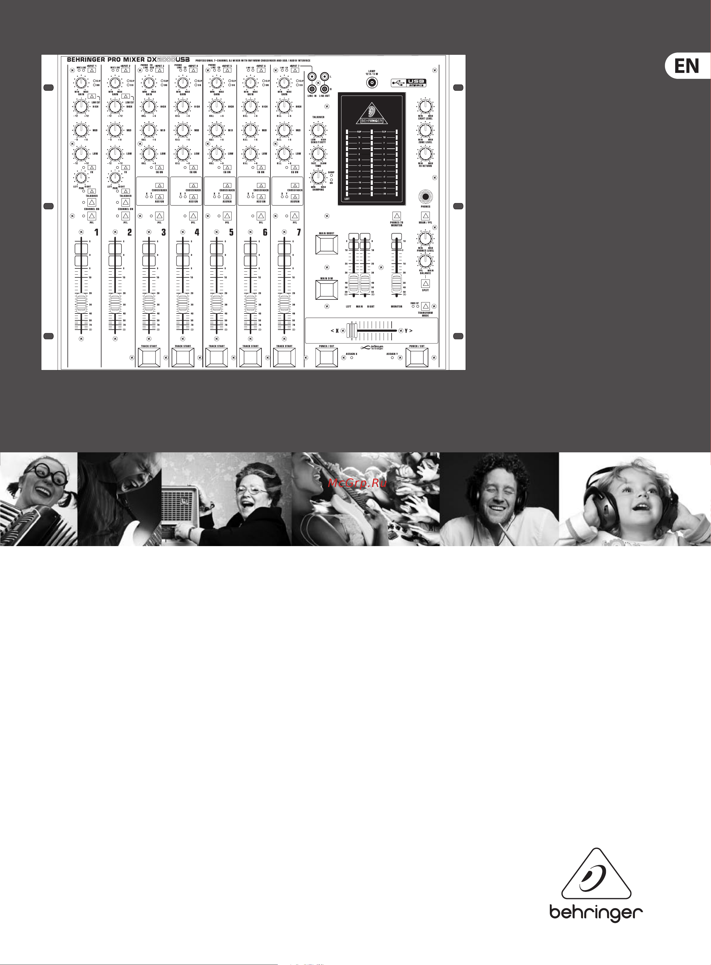 Behringer DX2000USB PRO MIXER Руководство по эксплуатации онлайн