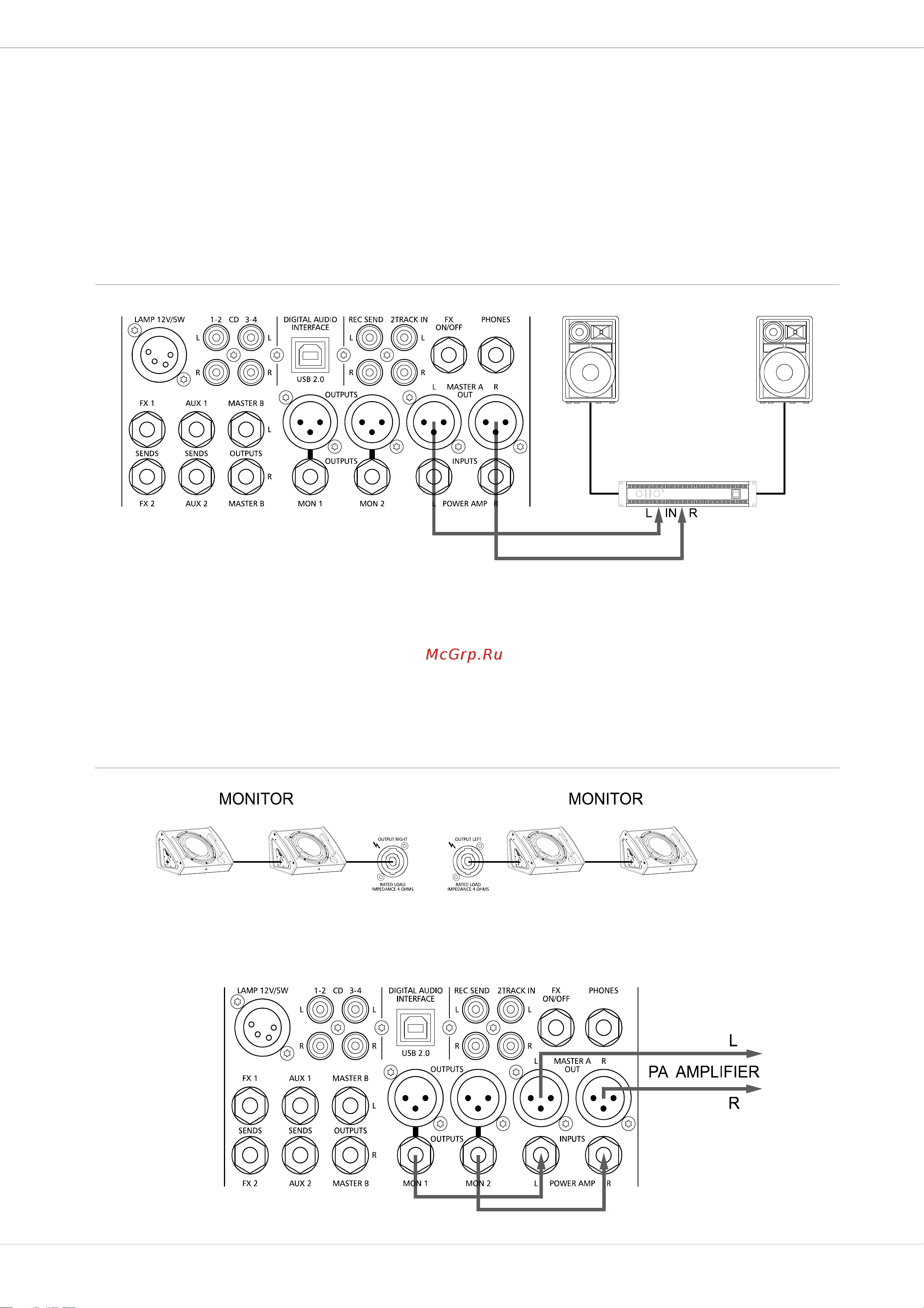 Dynacord PowerMate 1000-3 [45/100] Connection of an external power amplifier