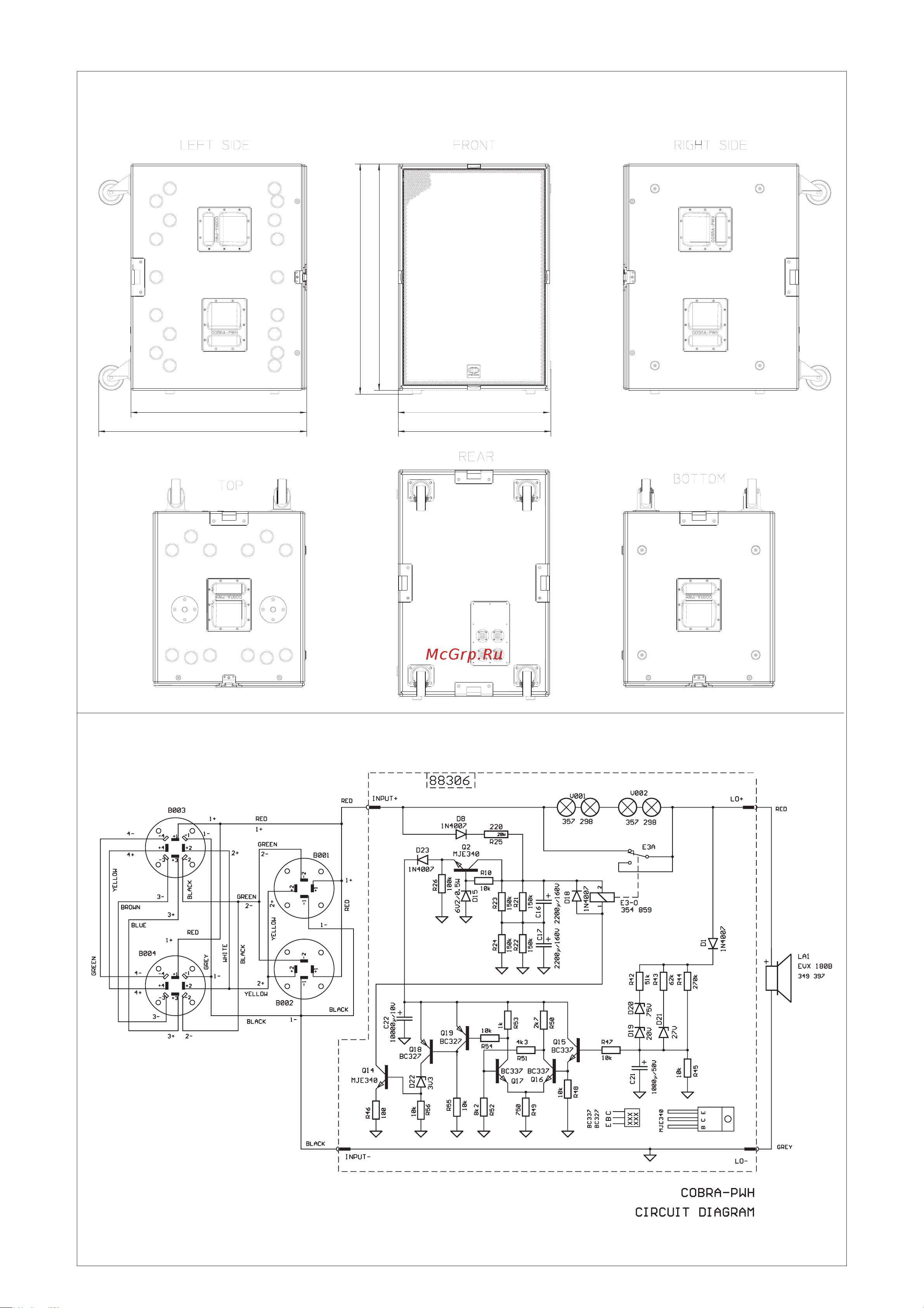 Dynacord COBRA-PWH [2/4] Abmessungen dimensions in mm
