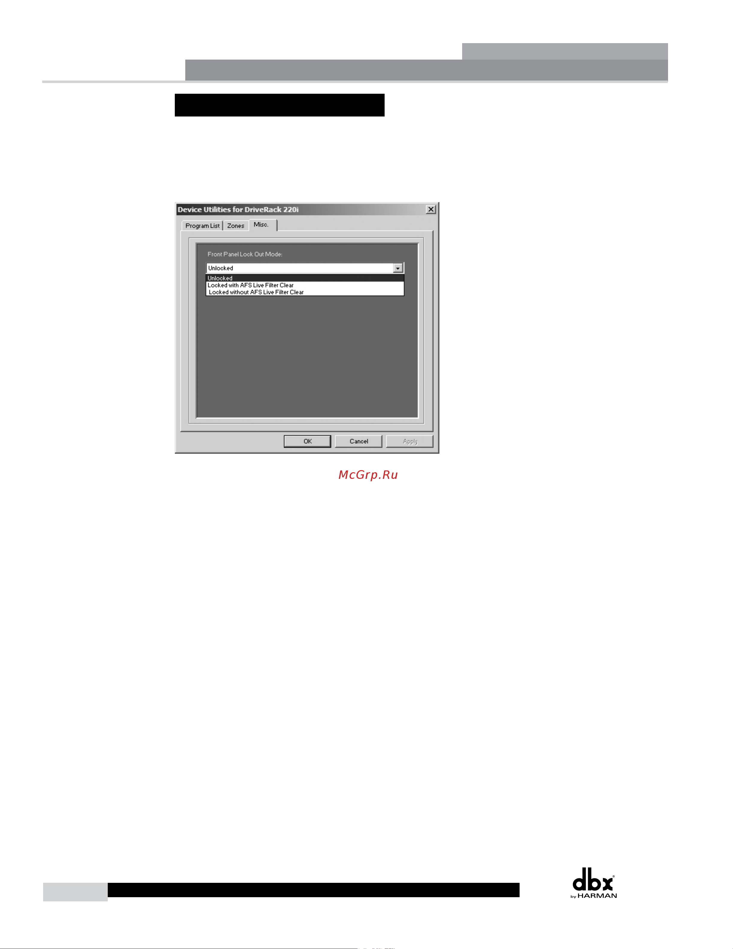 DBX DriveRack 220i [40/57] Section 4