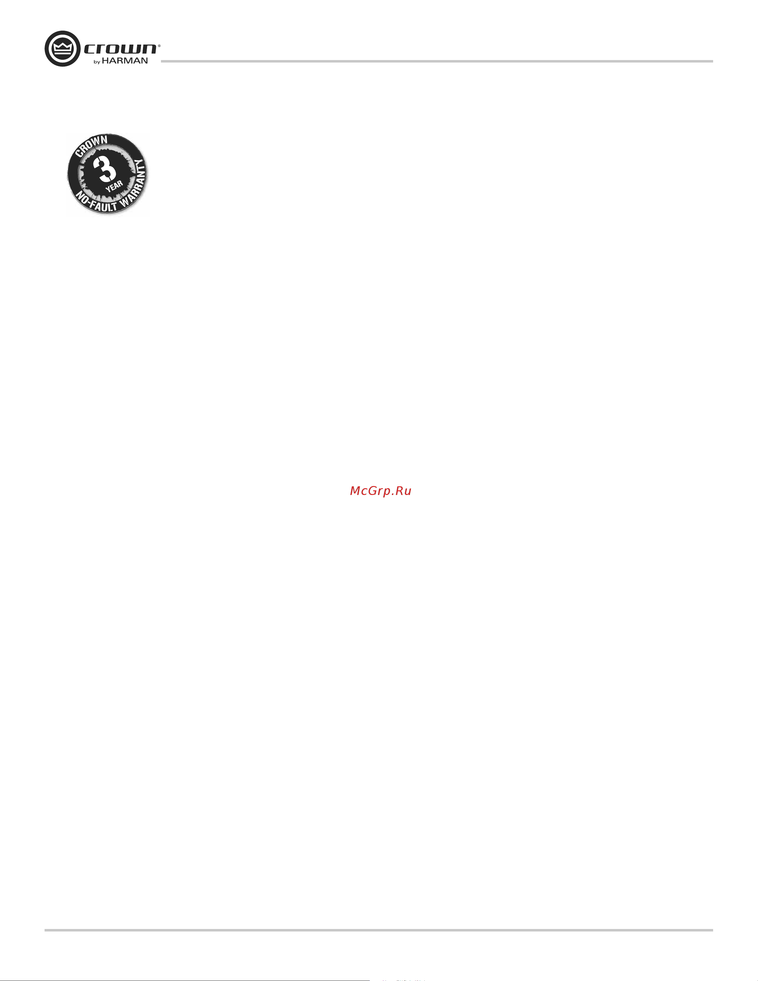 Crown Xti 2002 [46/52] Warranty united states canada