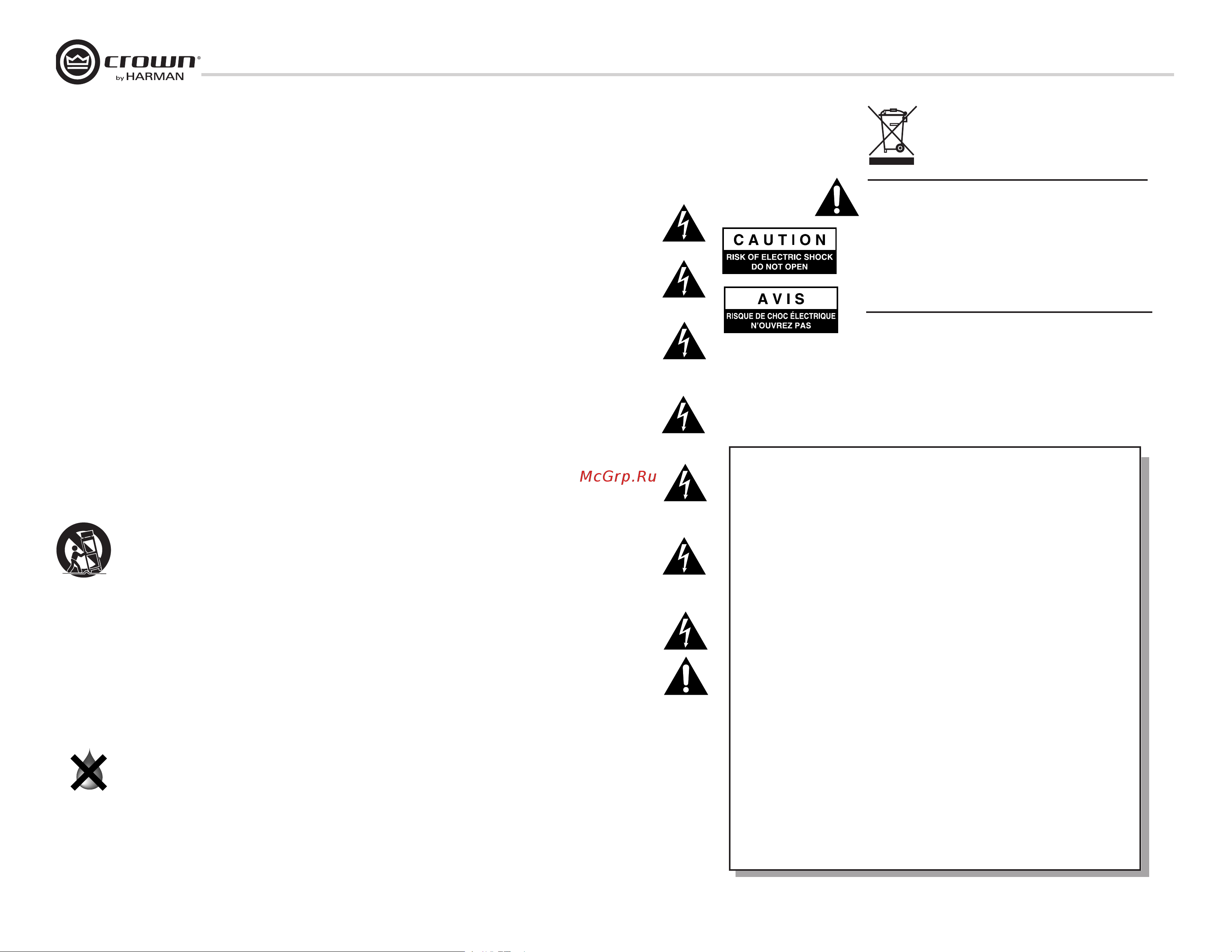 Crown MA 12000i [2/52] Important safety instructions