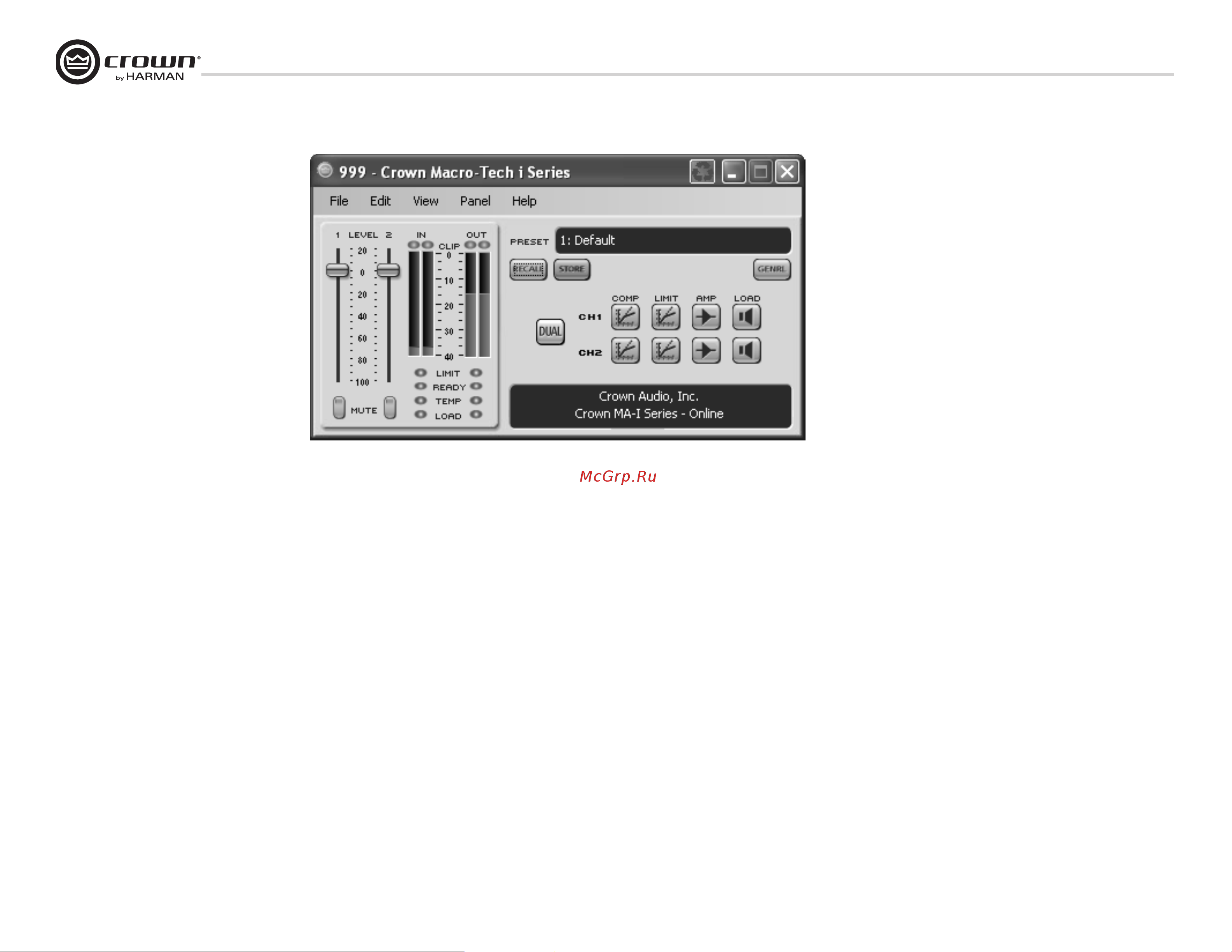 Crown MA 12000i [22/52] Control del software