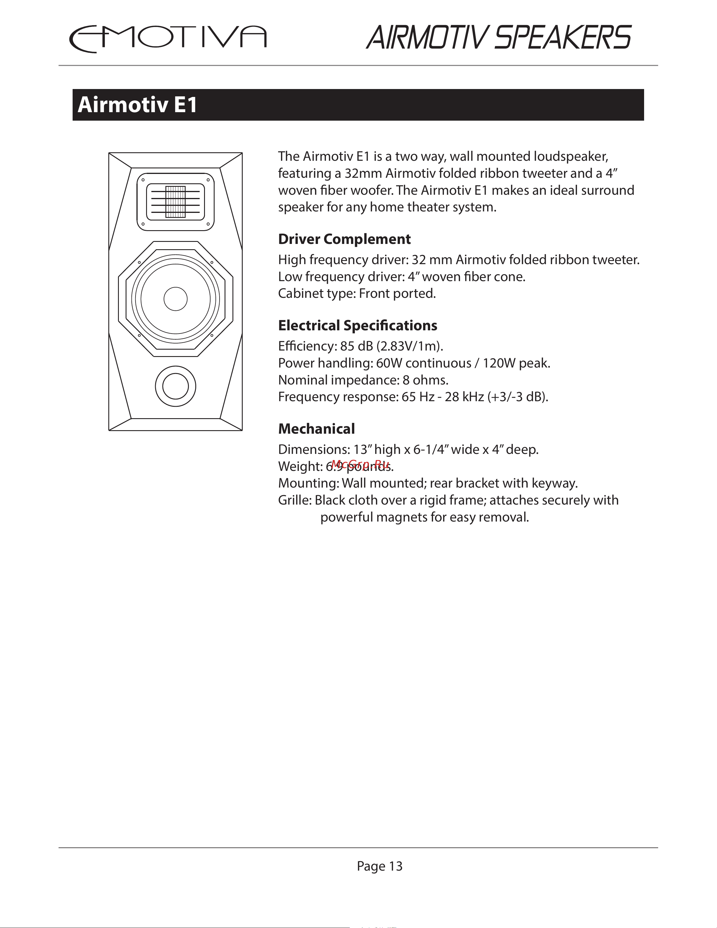 EMOTIVA Airmotiv E2 [15/28] Airmotiv speakers