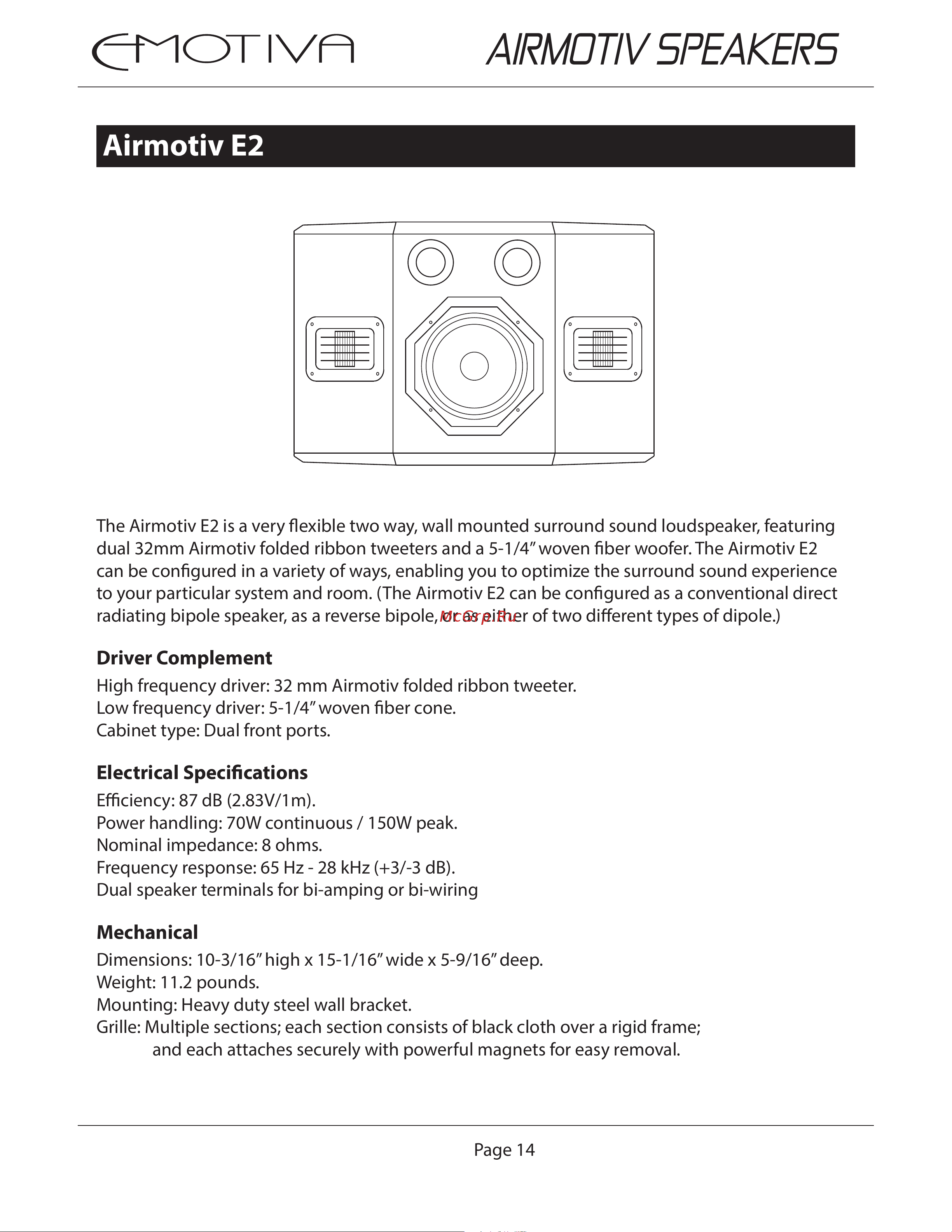 EMOTIVA Airmotiv E2 [16/28] Airmotiv speakers