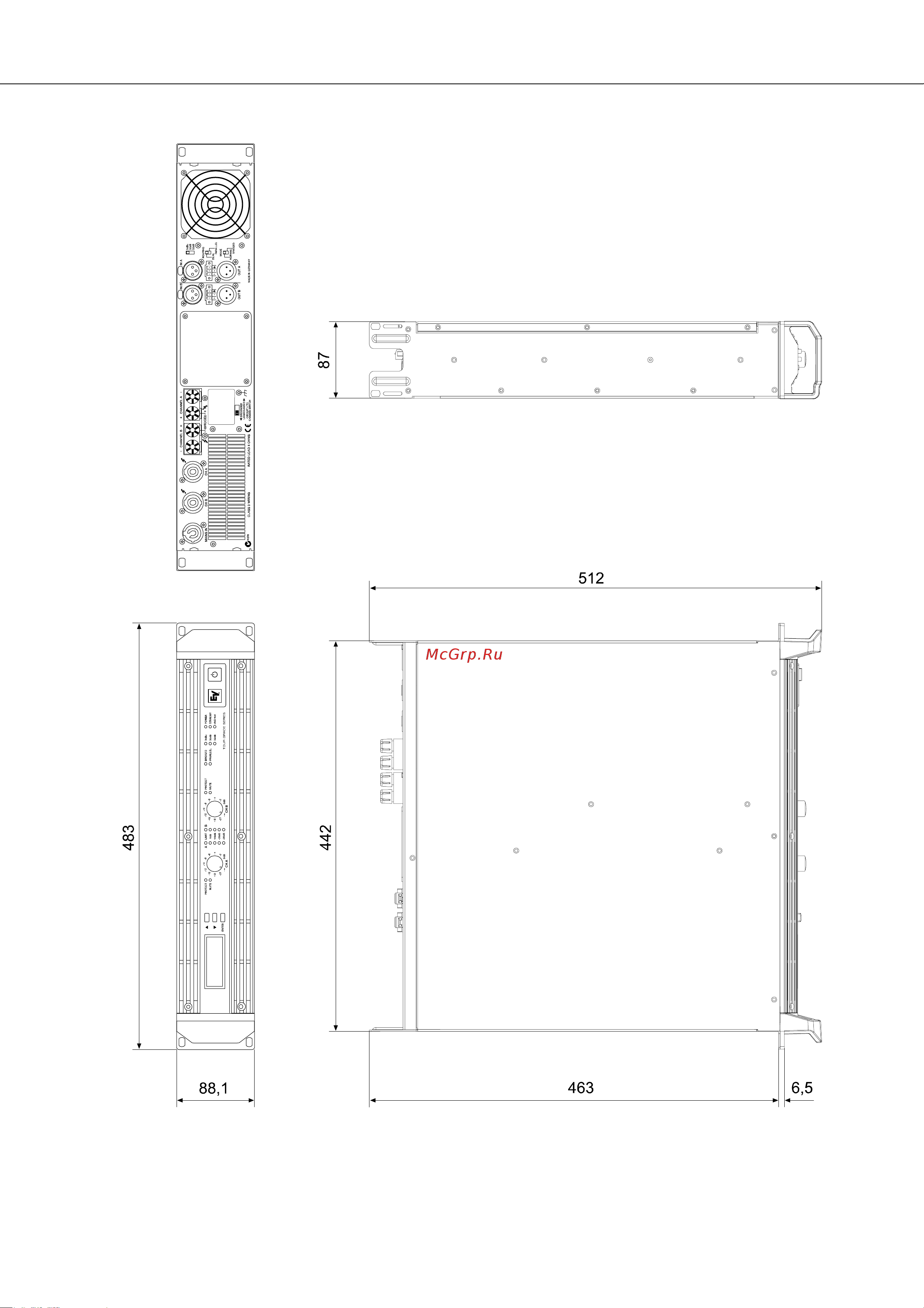 ELECTRO VOICE TG7 [144/148] Dimensions abmessungen
