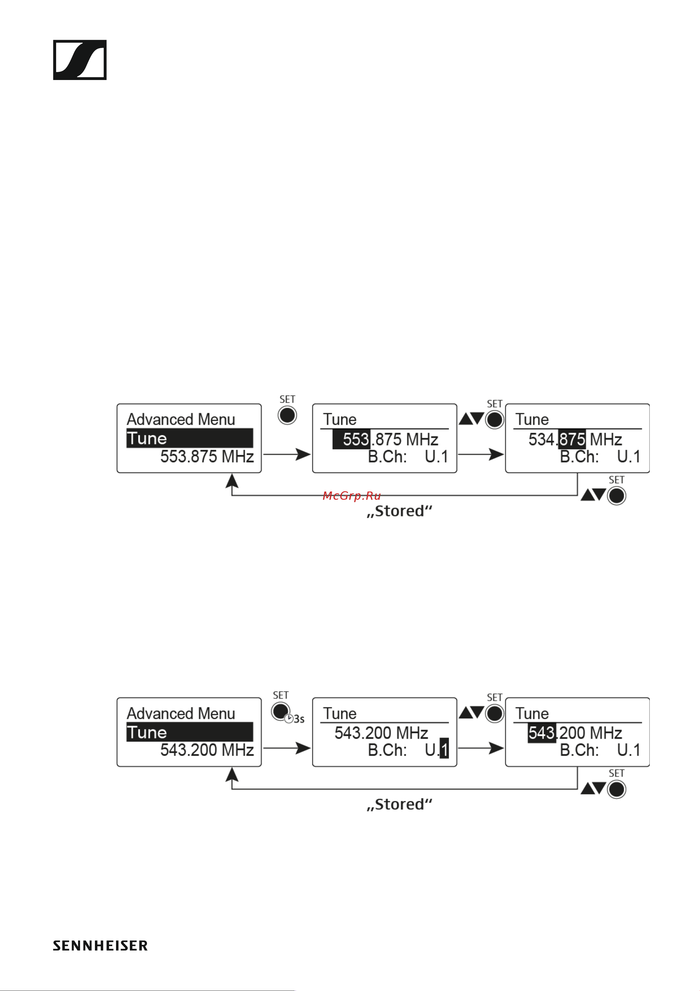 Sennheiser SKP 500 G4-AW+ [108/132] Tune menu item